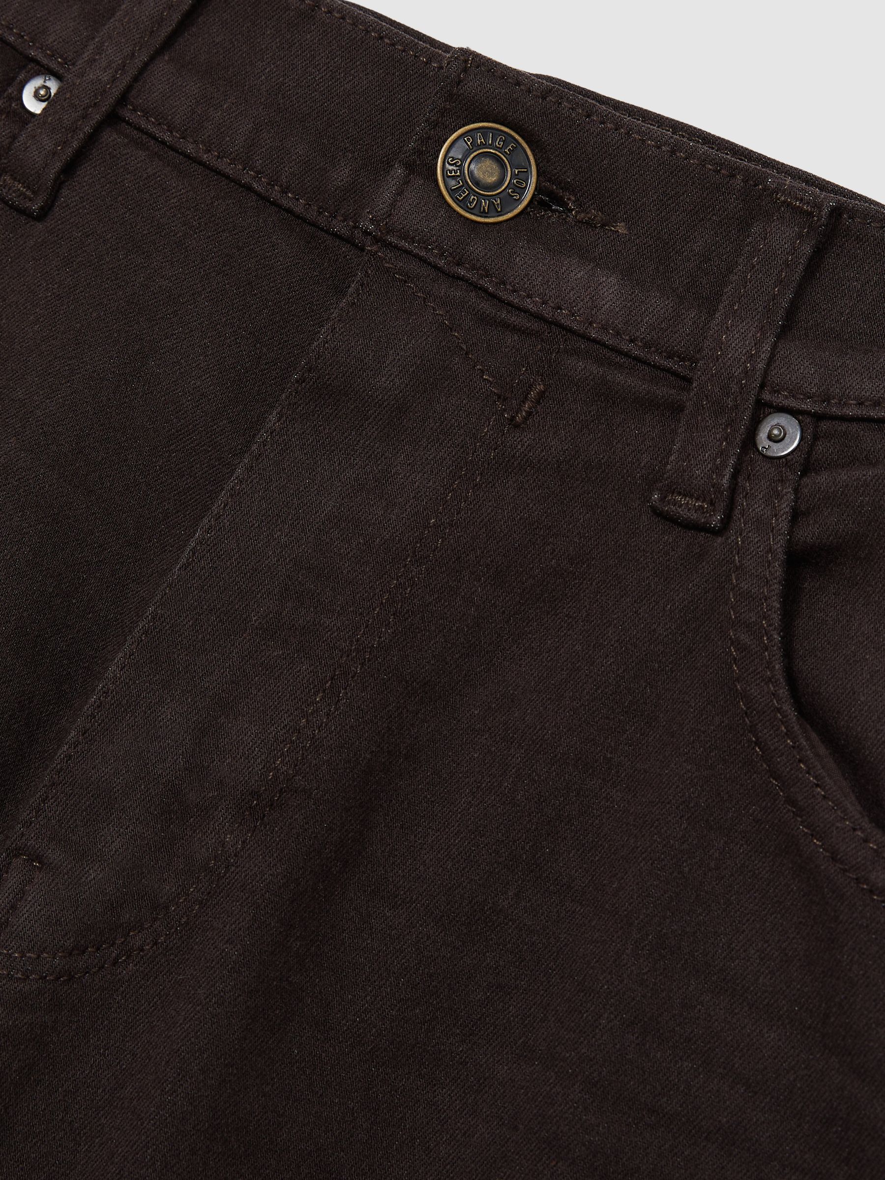 Paige Slim Straight-Leg Chocolate/Black Jeans in Chocolate/Black - Image 6 of 6