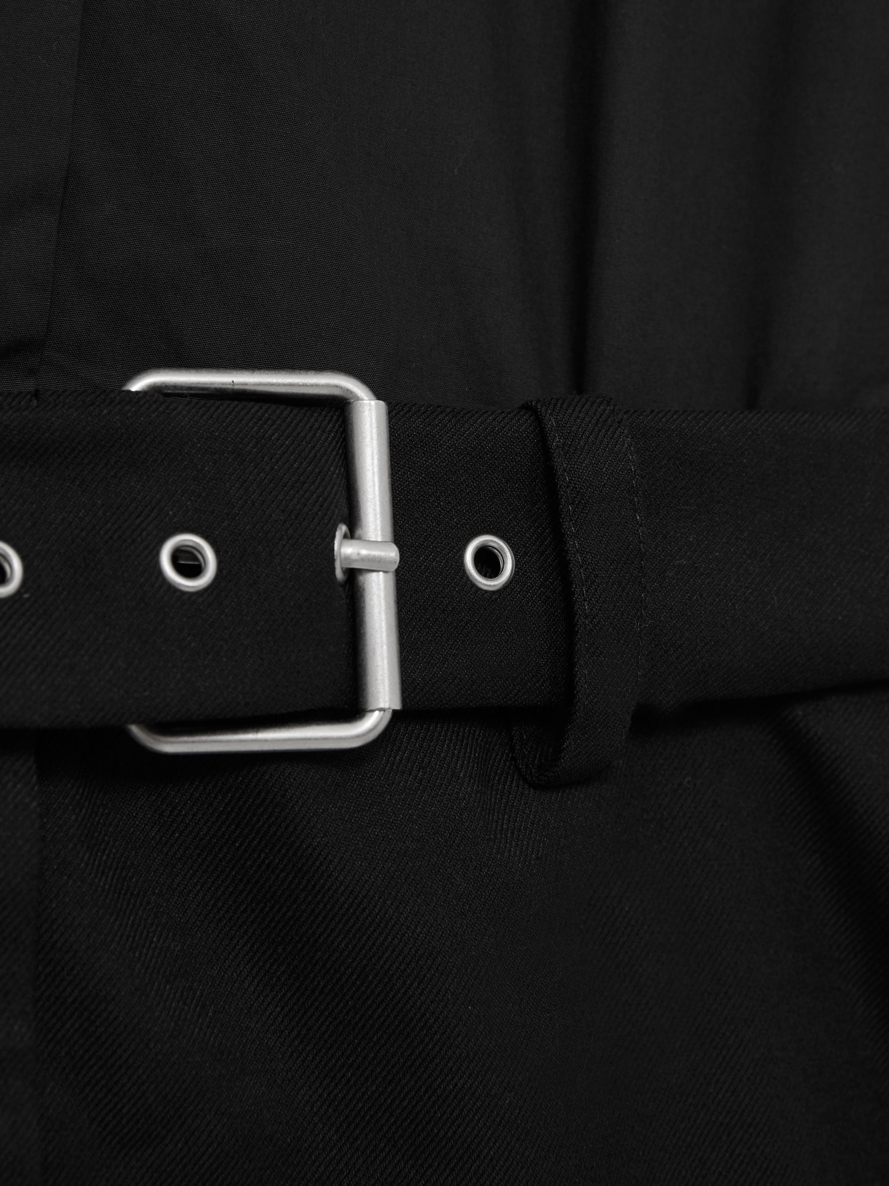 Cotton Woven Belted Shirt Dress in Black - Image 5 of 5