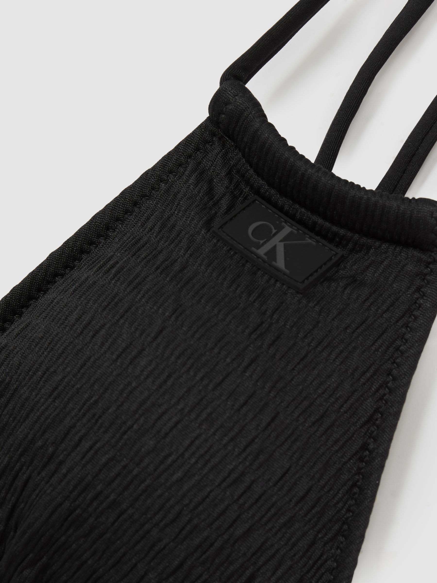 Calvin Klein Crinkle Triangle Bikini Top in Black - image 3