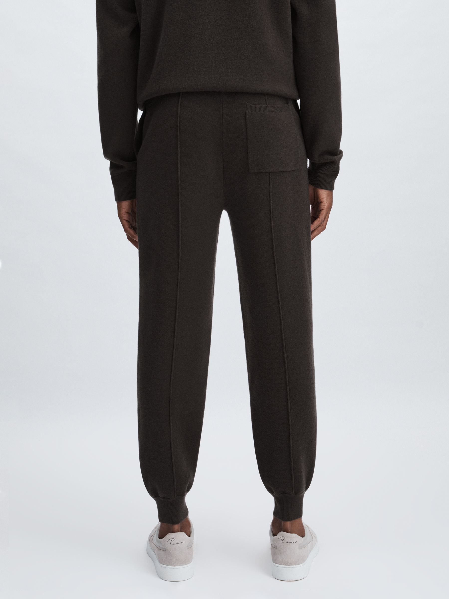 Paige Compact-Knit Drawstring Trousers in Dark Grey - Image 5 of 6