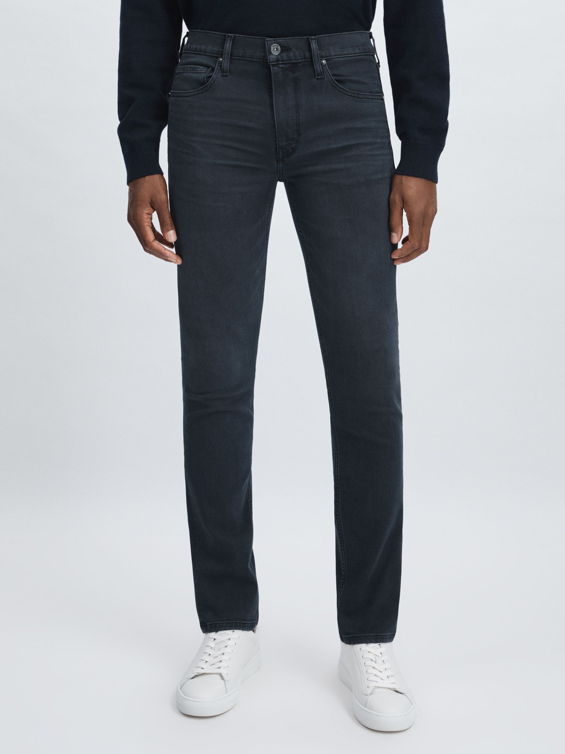 Paige Slim Leg Stretch Jeans in Navy/Black - Image 3 of 6
