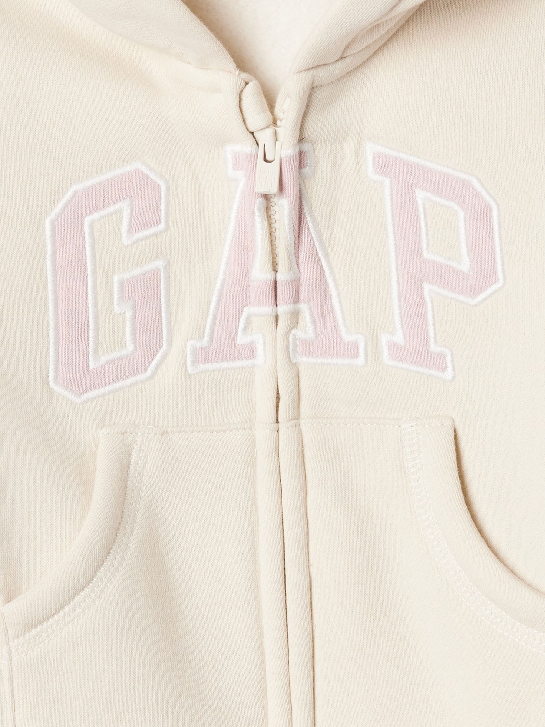 Beige Logo Zip Hooded All in One (Newborn - 24mths) - Image 3 of 3