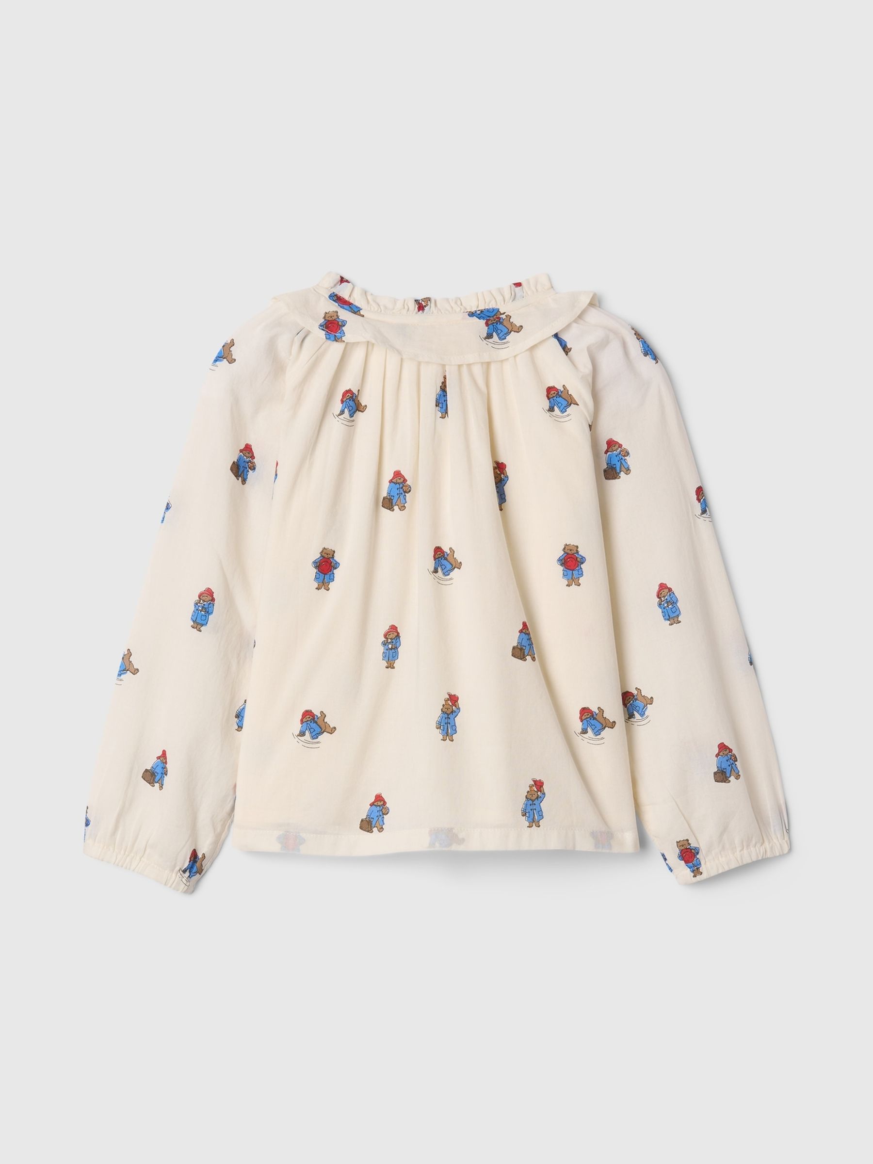 Cream Paddington Ruffle Neck Shirt Top (6mths-5yrs) - Image 2 of 3