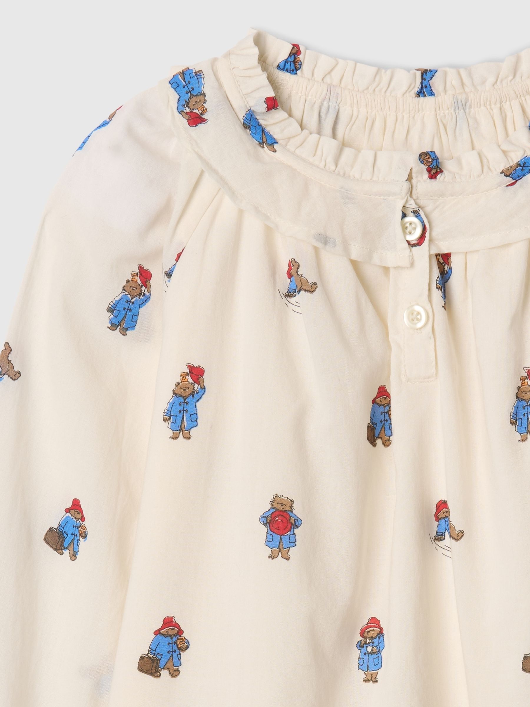 Cream Paddington Ruffle Neck Shirt Top (6mths-5yrs) - Image 3 of 3