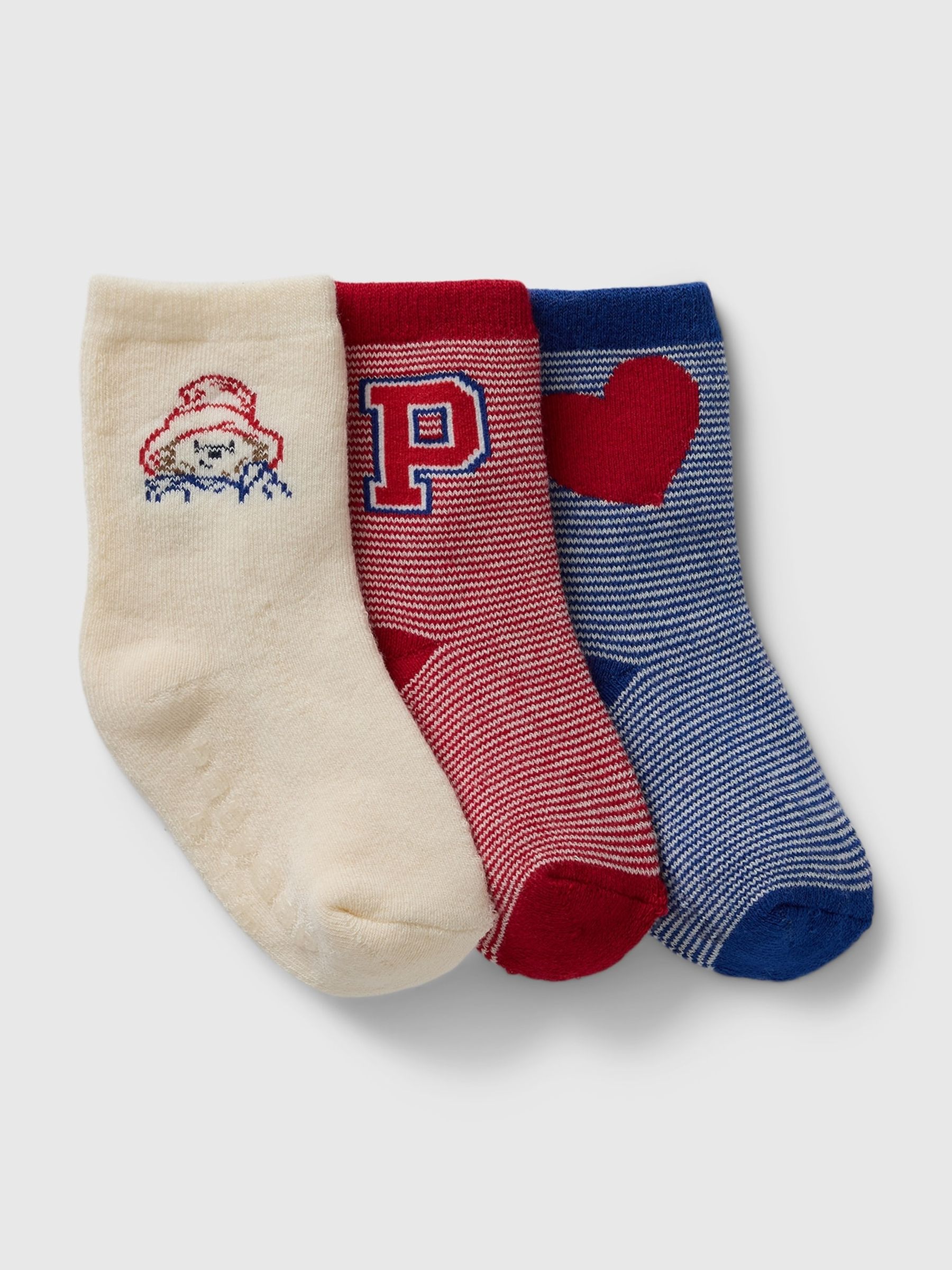 Red Paddington  Crew Socks (3-Pack) (Newborn-24mths) - Image 1 of 1