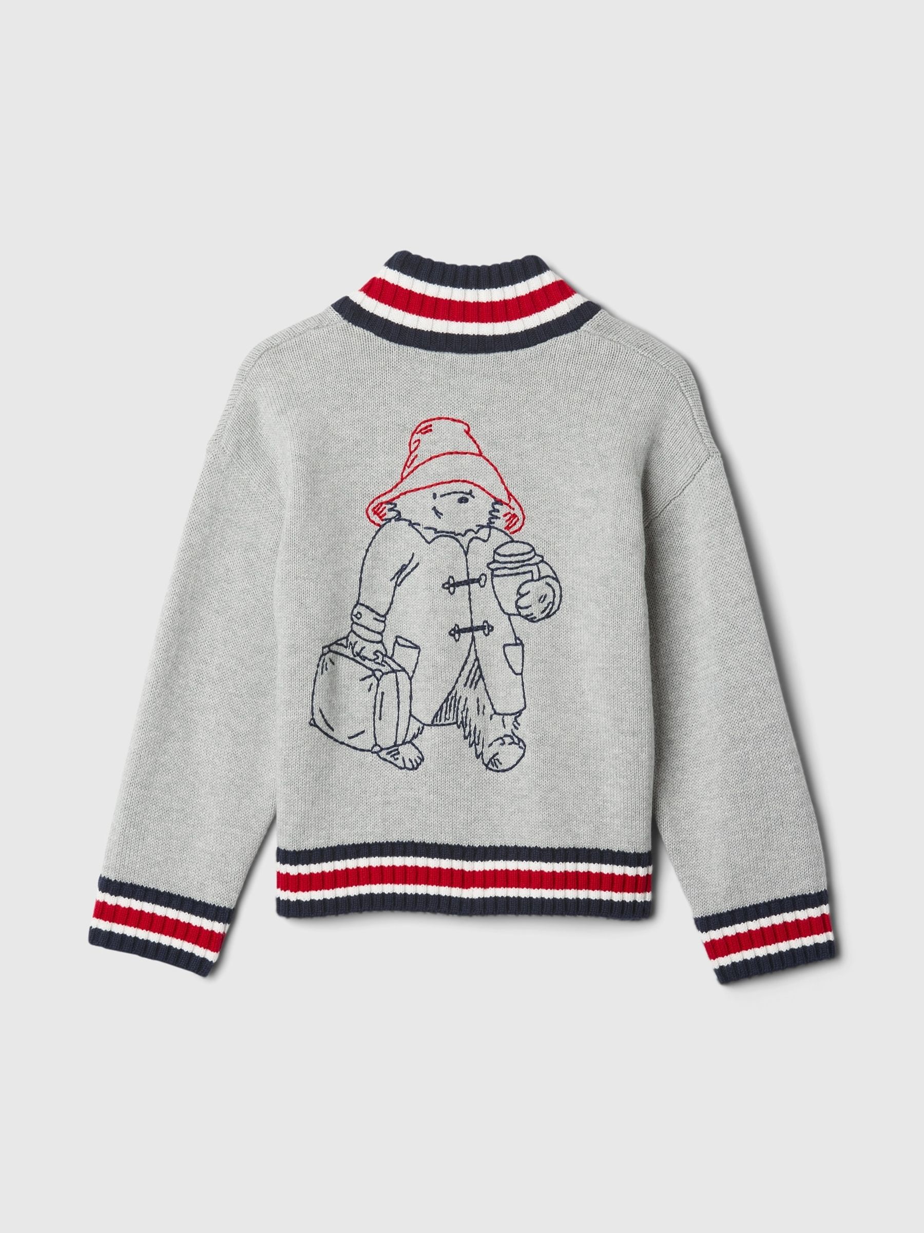 Grey Paddington Embroidered Varsity Jumper (6mths-5yrs) - Image 2 of 4