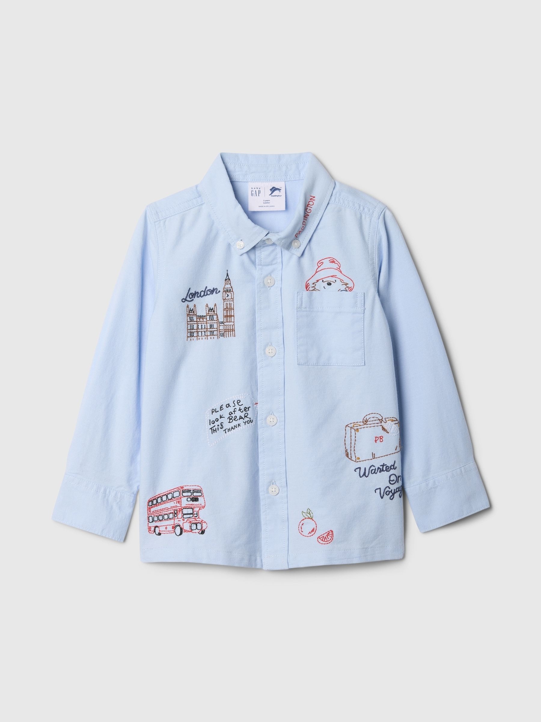 Blue Paddington Embroidered Oxford Shirt (6mths-5yrs) - Image 1 of 3