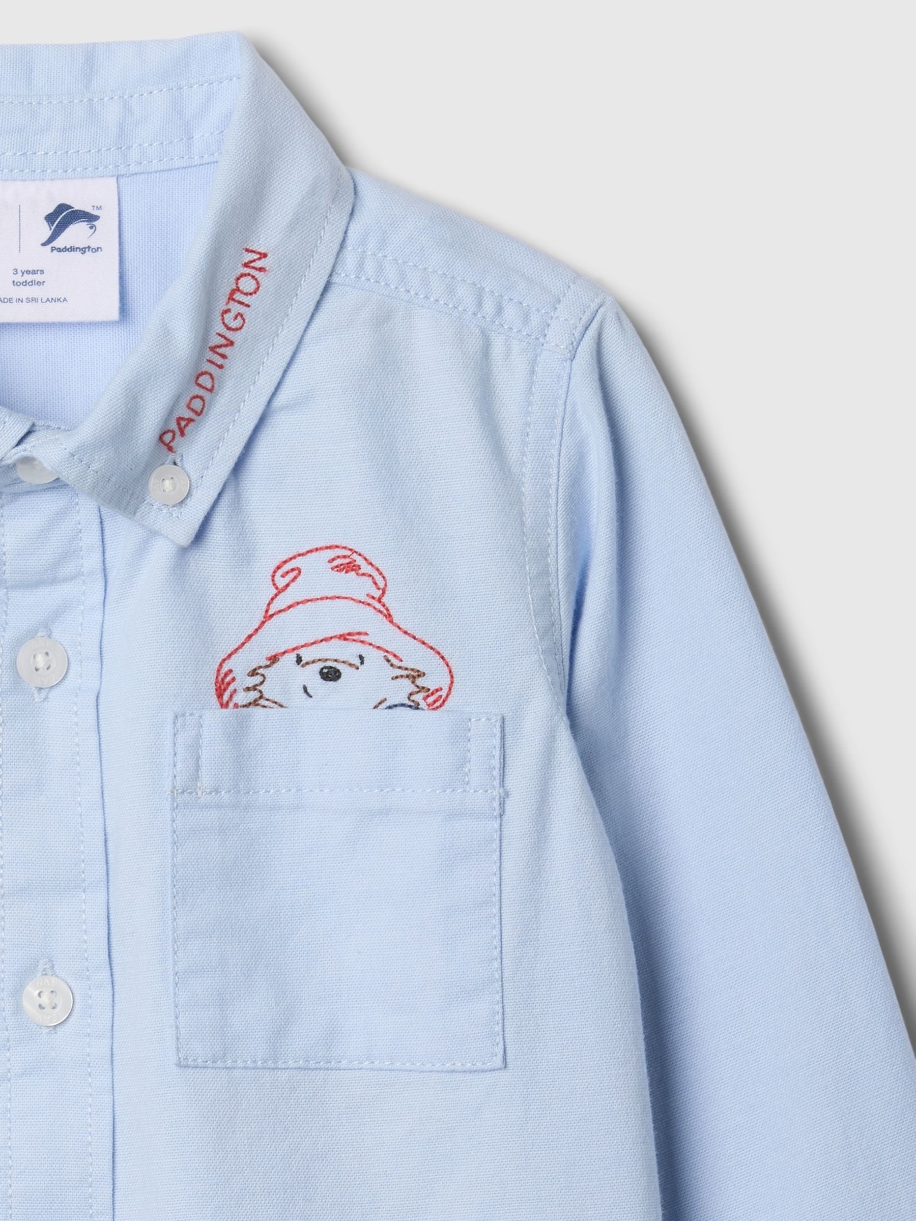 Blue Paddington Embroidered Oxford Shirt (6mths-5yrs) - Image 3 of 3