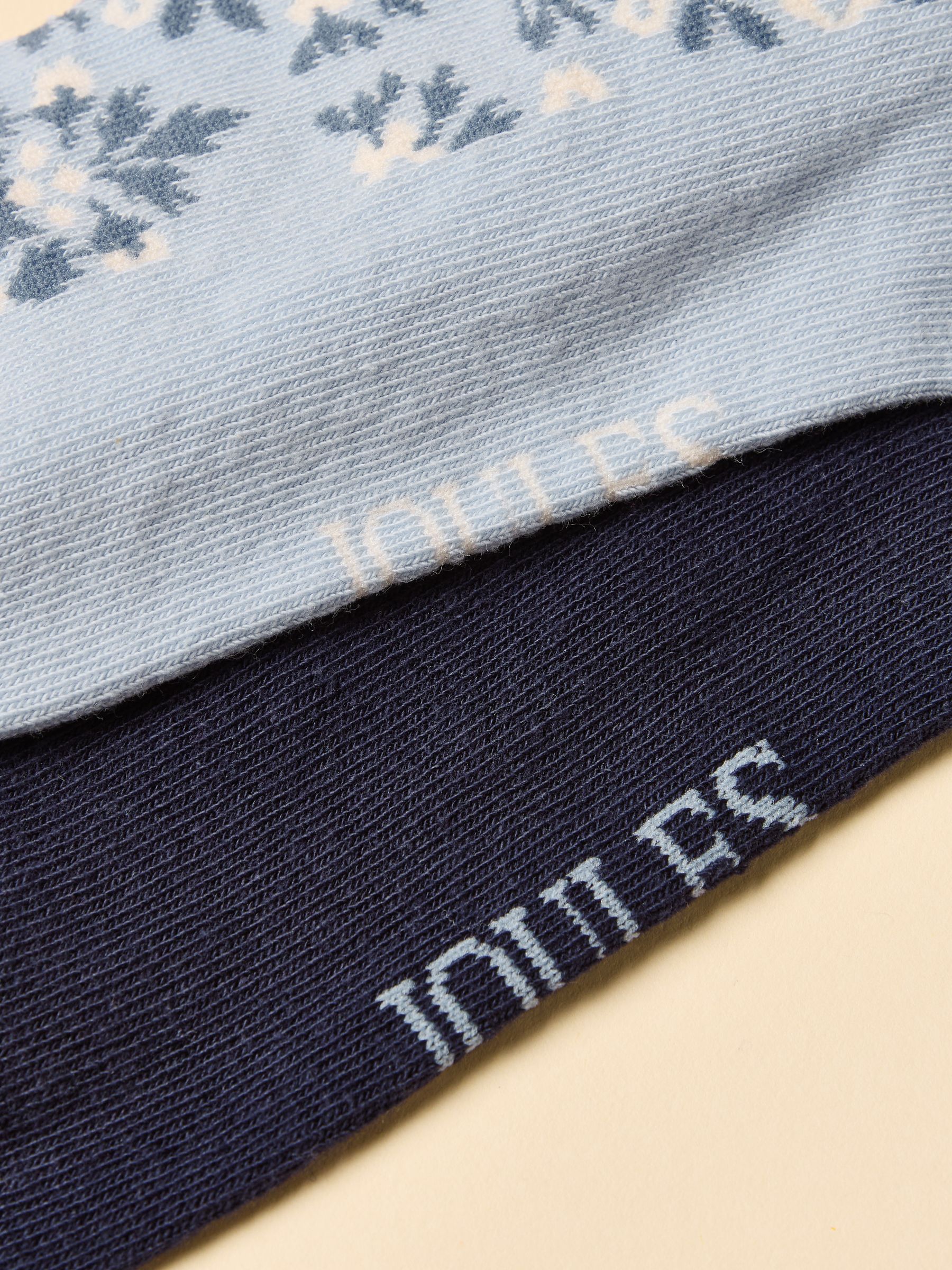 Women's Everyday Navy & Blue Floral Cotton Blend Socks 2 Pack (size 4-8) - Image 3 of 3 Women's Everyday Navy & Blue Floral Cotton Blend Socks 2 Pack (size 4-8) - Image 3 of 3