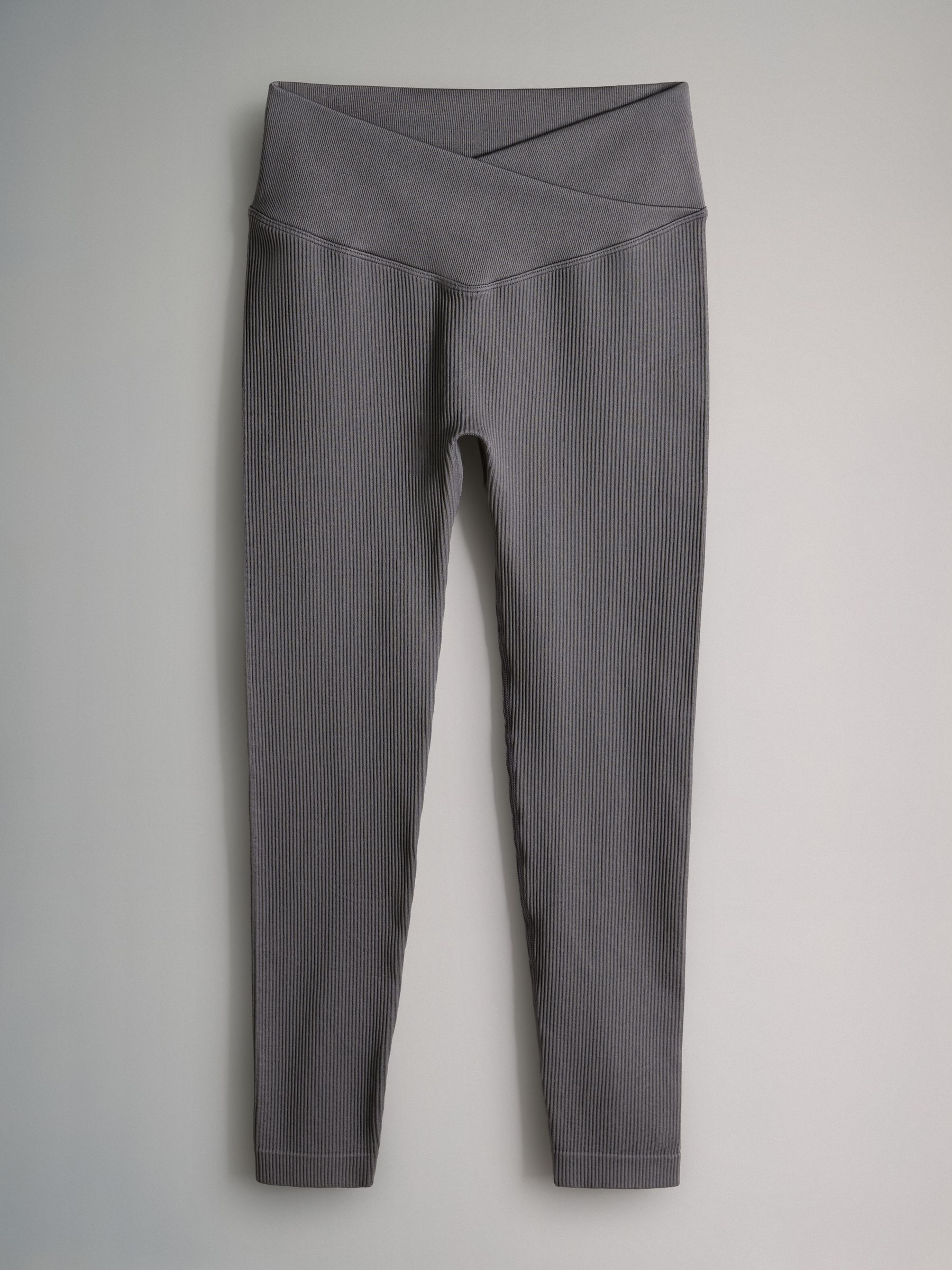Black/Black/Charcoal - 3 Pack Ribbed Seamless Leggings - Image 2 of 5