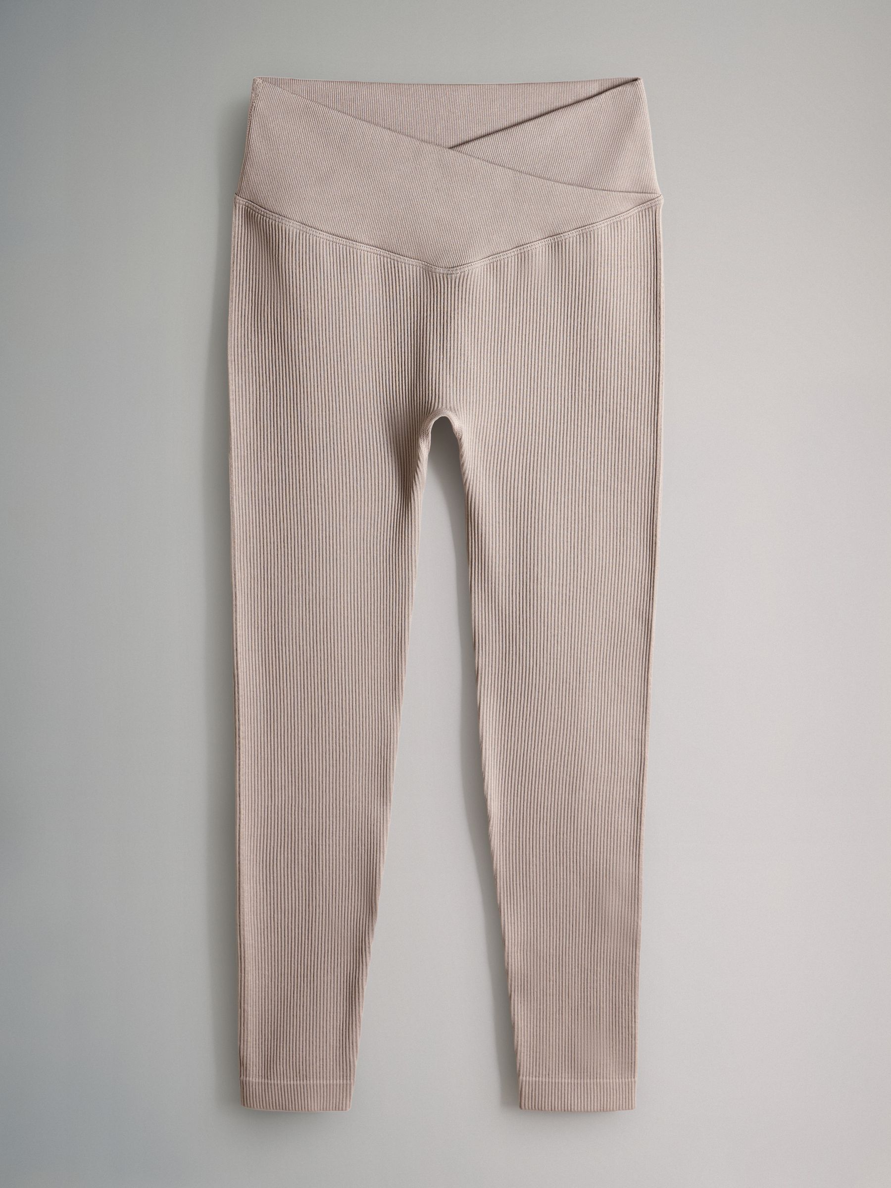 Brown/Pink/Neutral - 3 Pack Ribbed Seamless Leggings - Image 11 of 13