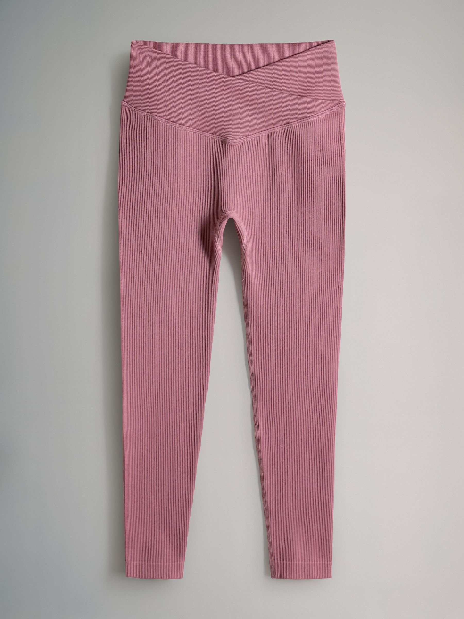 Brown/Pink/Neutral - 3 Pack Ribbed Seamless Leggings - Image 9 of 13