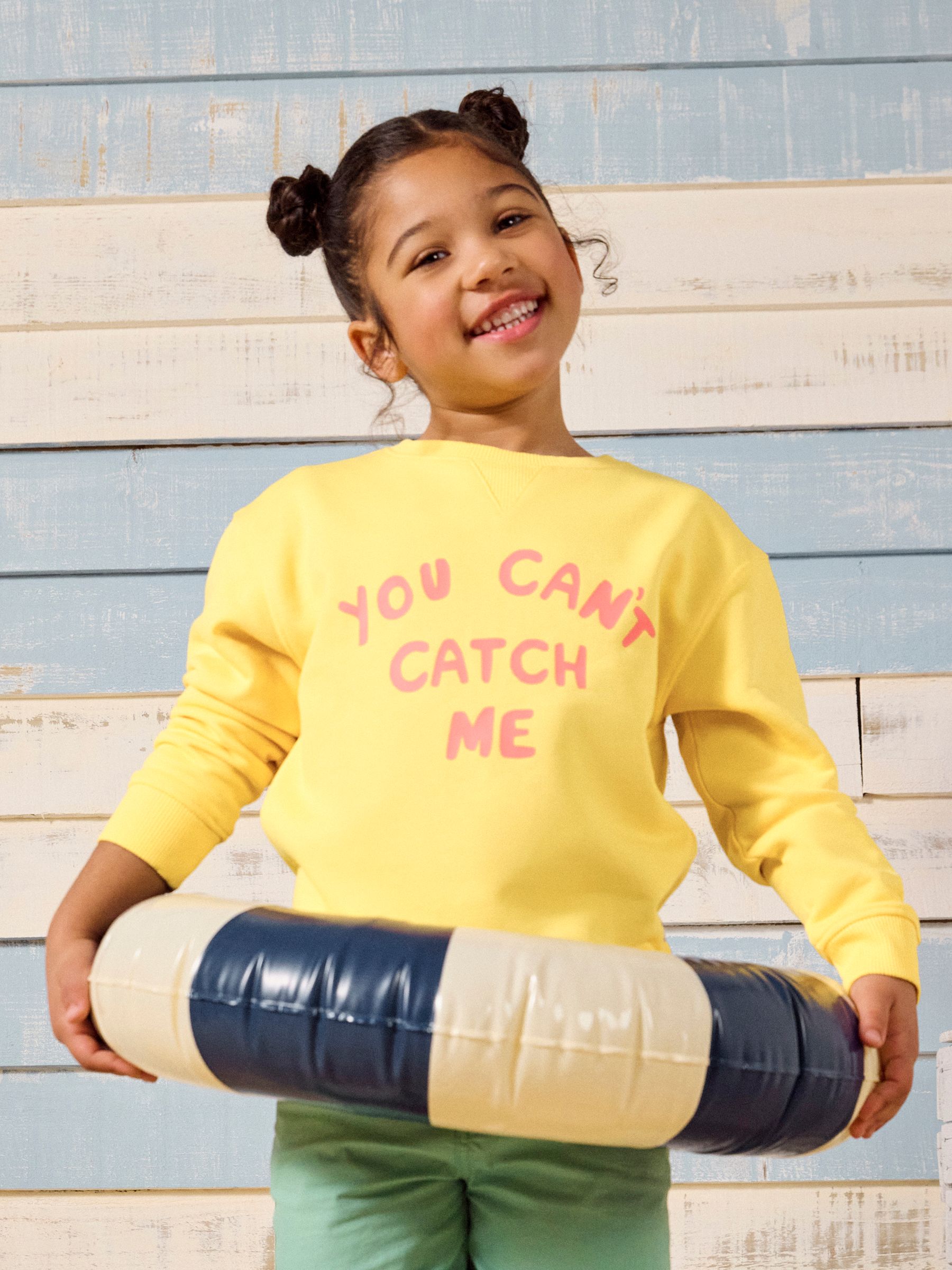 Sundaze Yellow Crew Neck Slogan Sweatshirt - Image 1 of 6