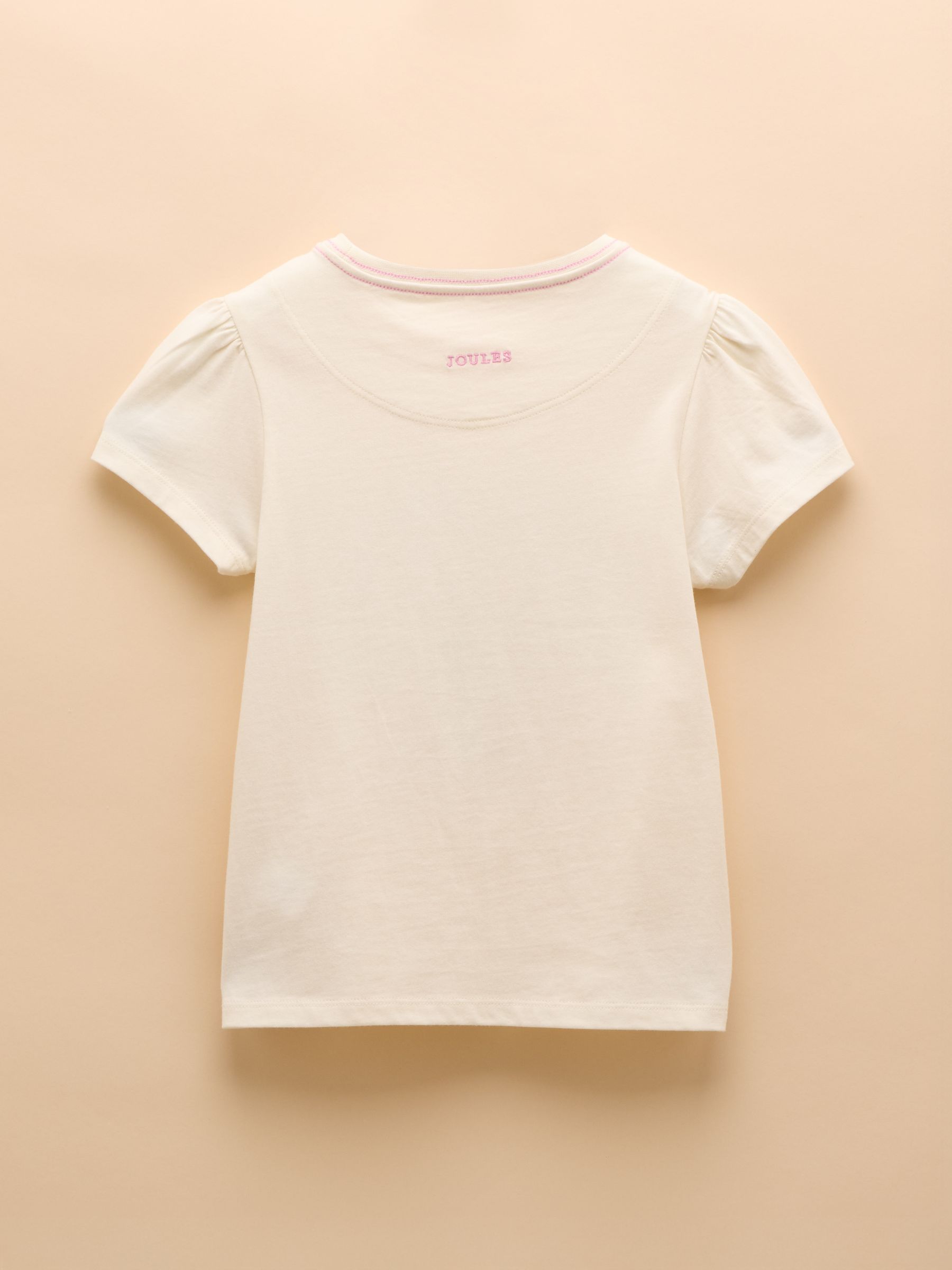 Girls' Astra Cream Seahorse Applique Cotton T-Shirt - Image 2 of 4