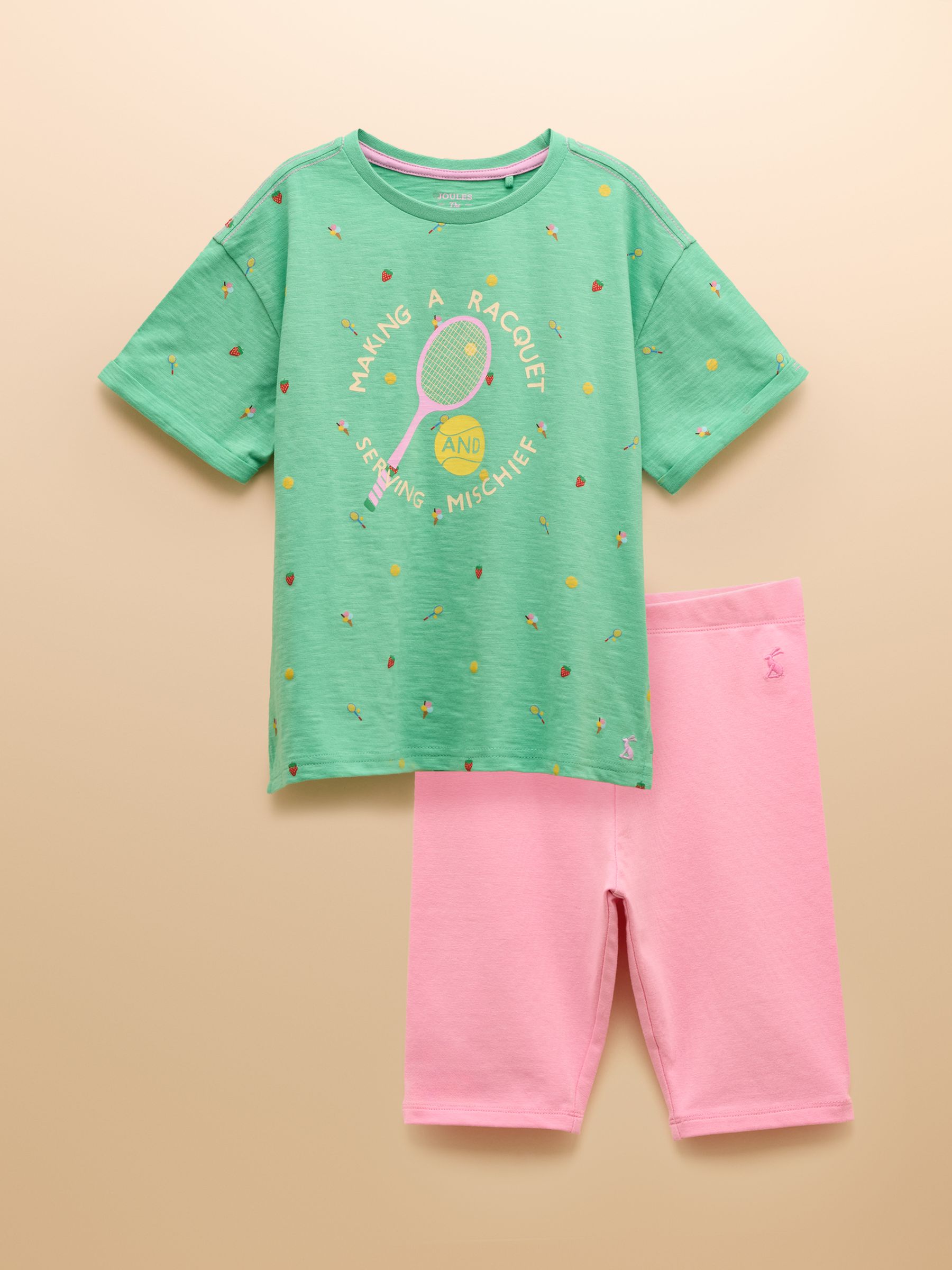 Girls' Fundays Green T-Shirt and Short Set - Image 1 of 9