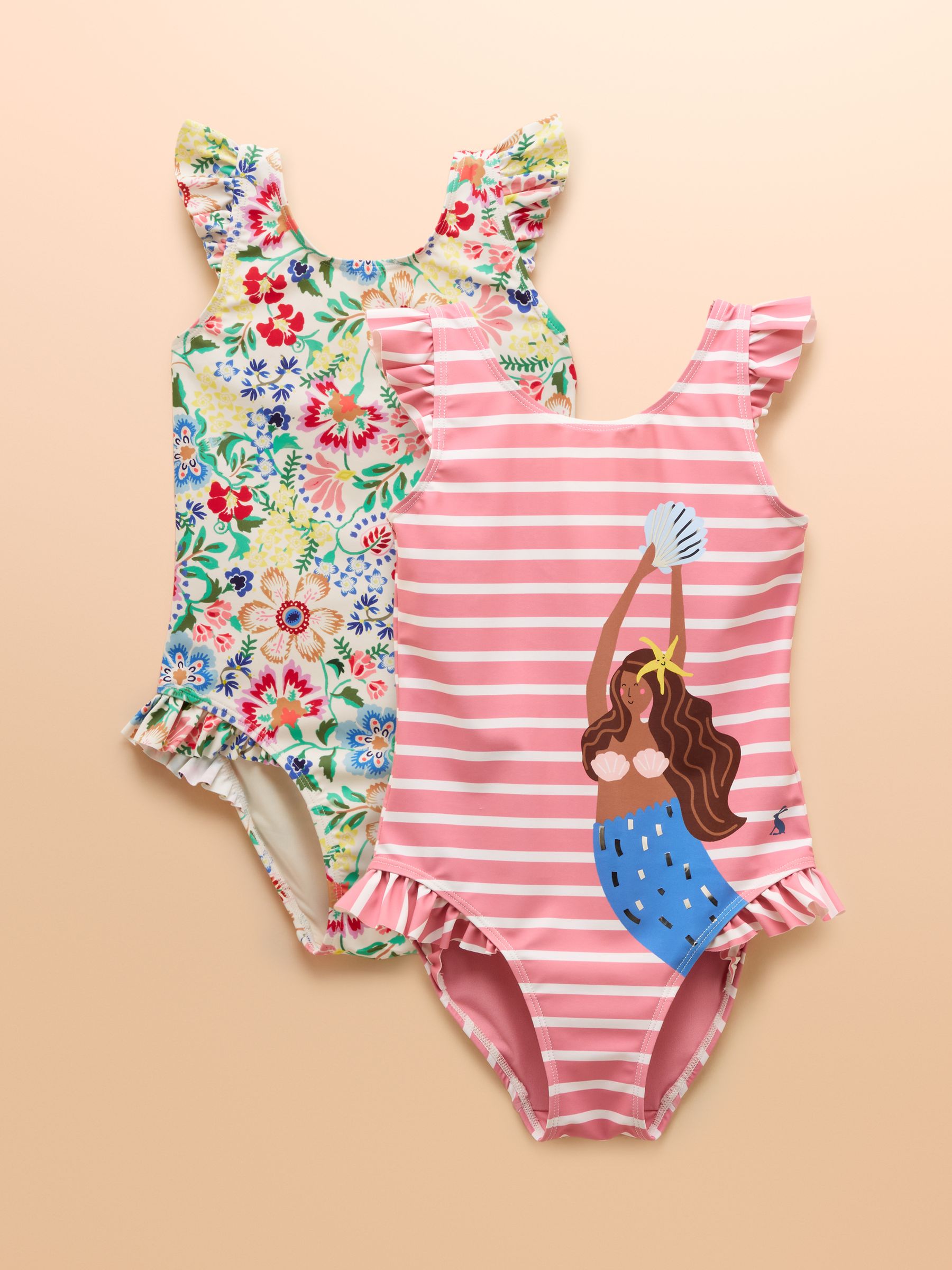 Splash Pink/Cream Pack of Two Swimsuits - Image 1 of 9