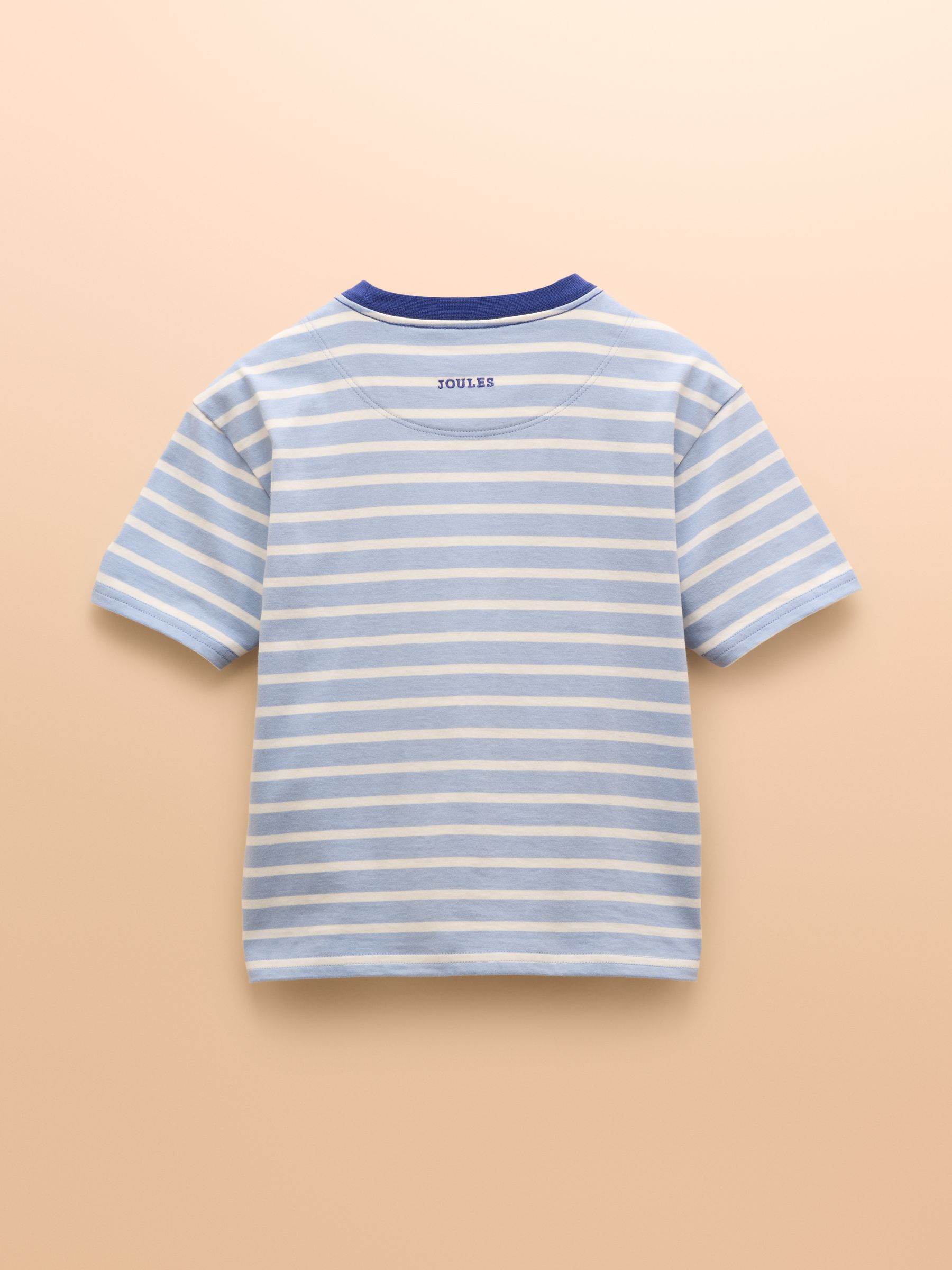 Archie Blue/White Cotton Short Sleeve Applique T-Shirt - Image 2 of 4