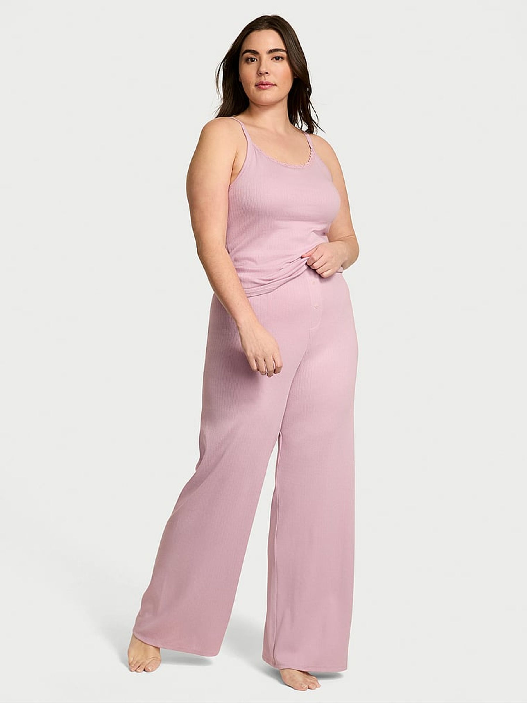Violet Pearl Purple Pointelle Modal Pyjama Set - Image 1 of 2