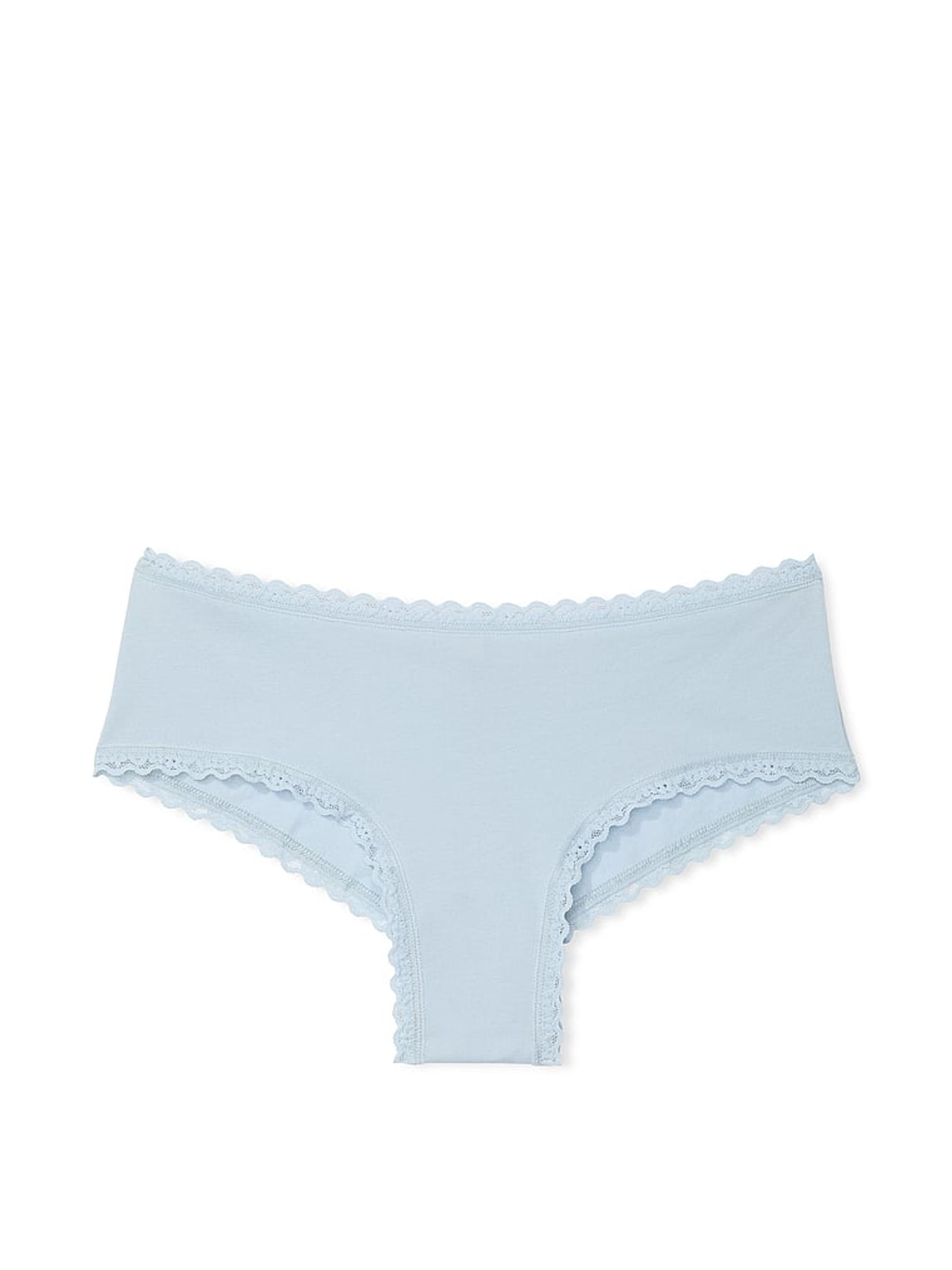 Palest Blue Cheeky Cotton Lace Waist Knickers - Image 3 of 3