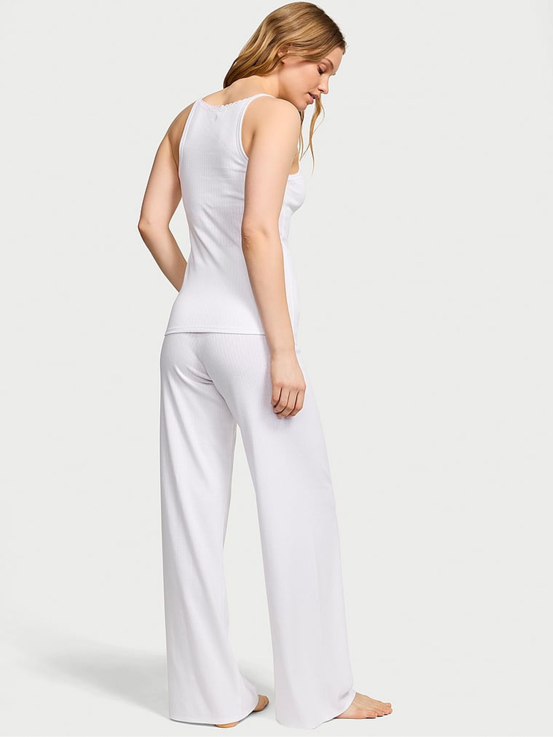 White Pointelle Modal Pyjama Set - Image 2 of 2