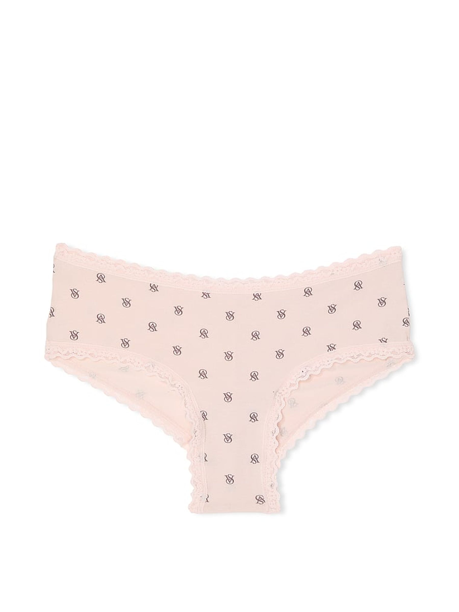 Pink Logo Cheeky Cotton Lace Waist Knickers - Image 3 of 3