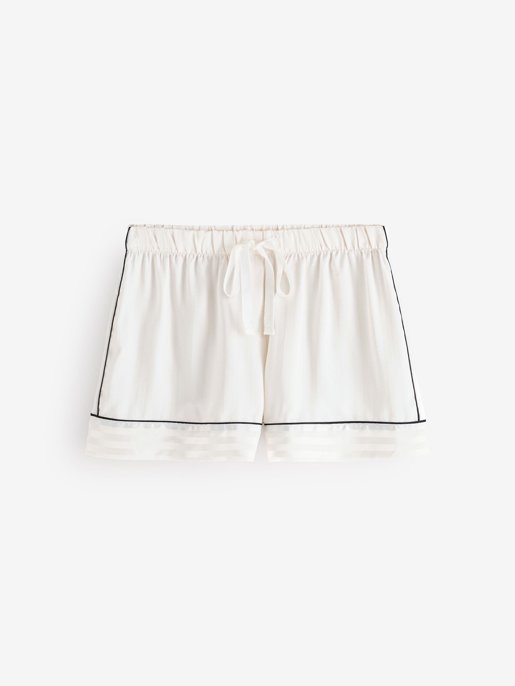 White Stripe Satin Short Pyjama Set - Image 3 of 7