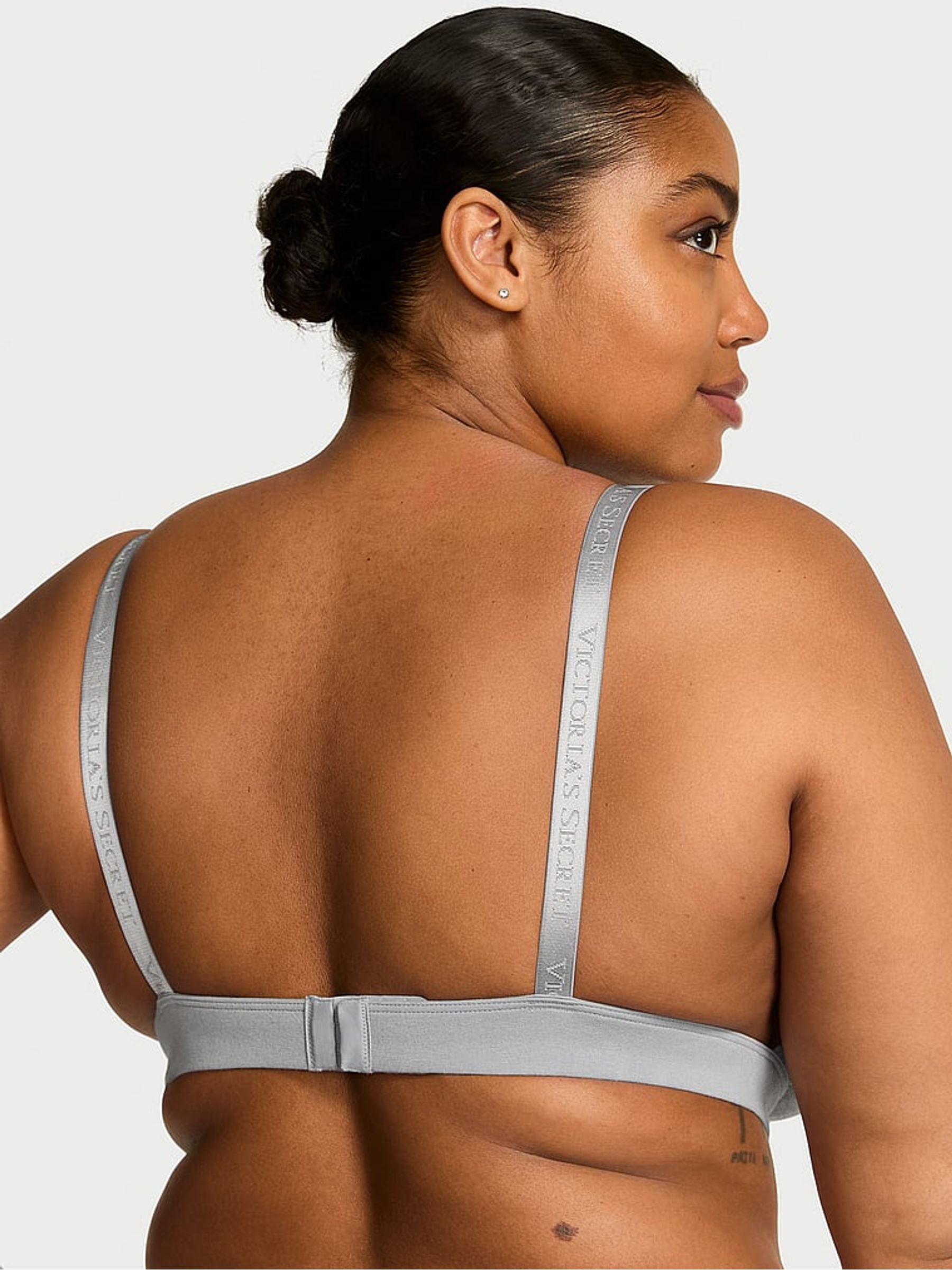 Grey Heather Cotton Logo Bralette - Image 2 of 2