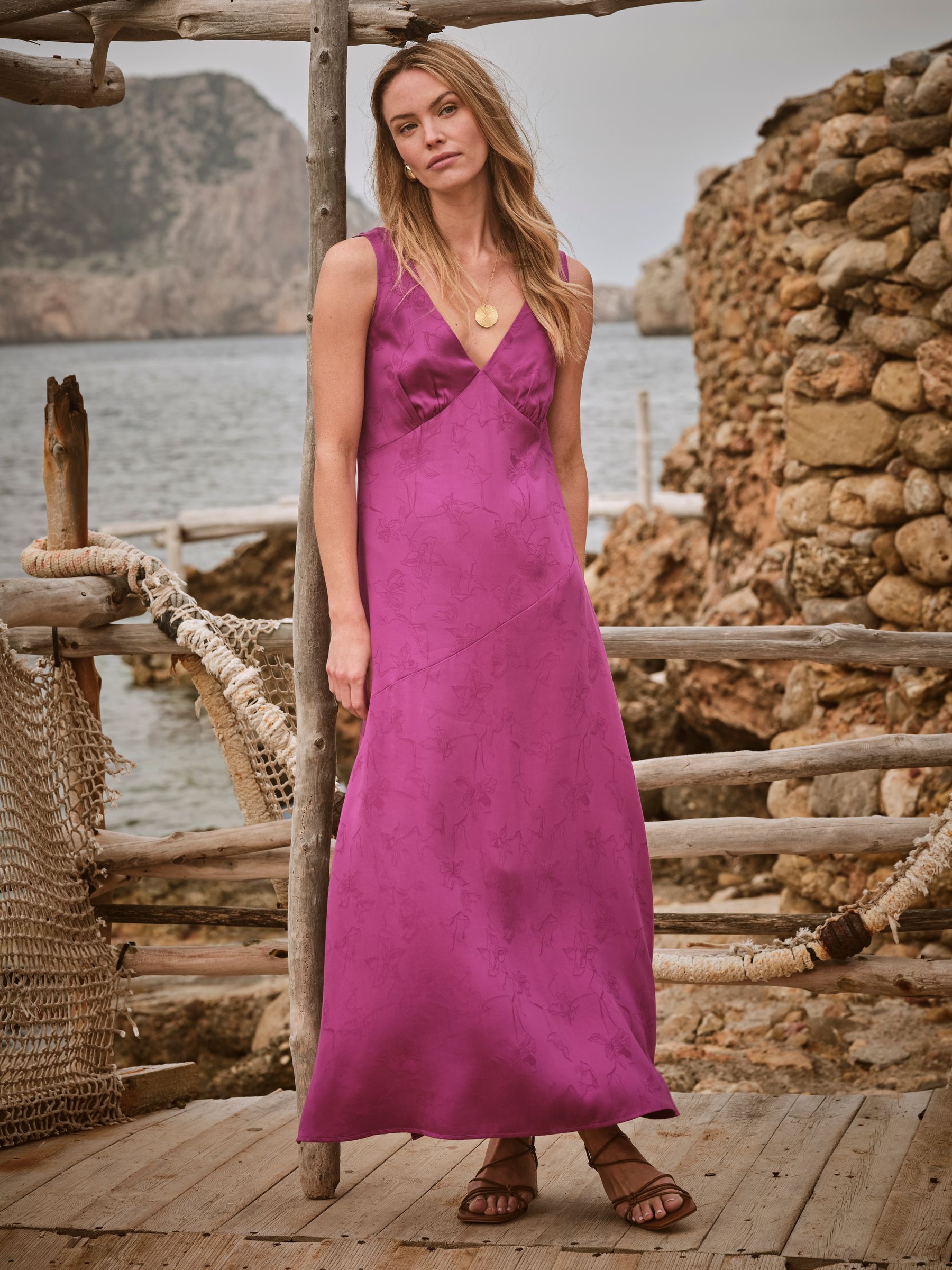 Josephine Purple Slip Dress - Image 1 of 15