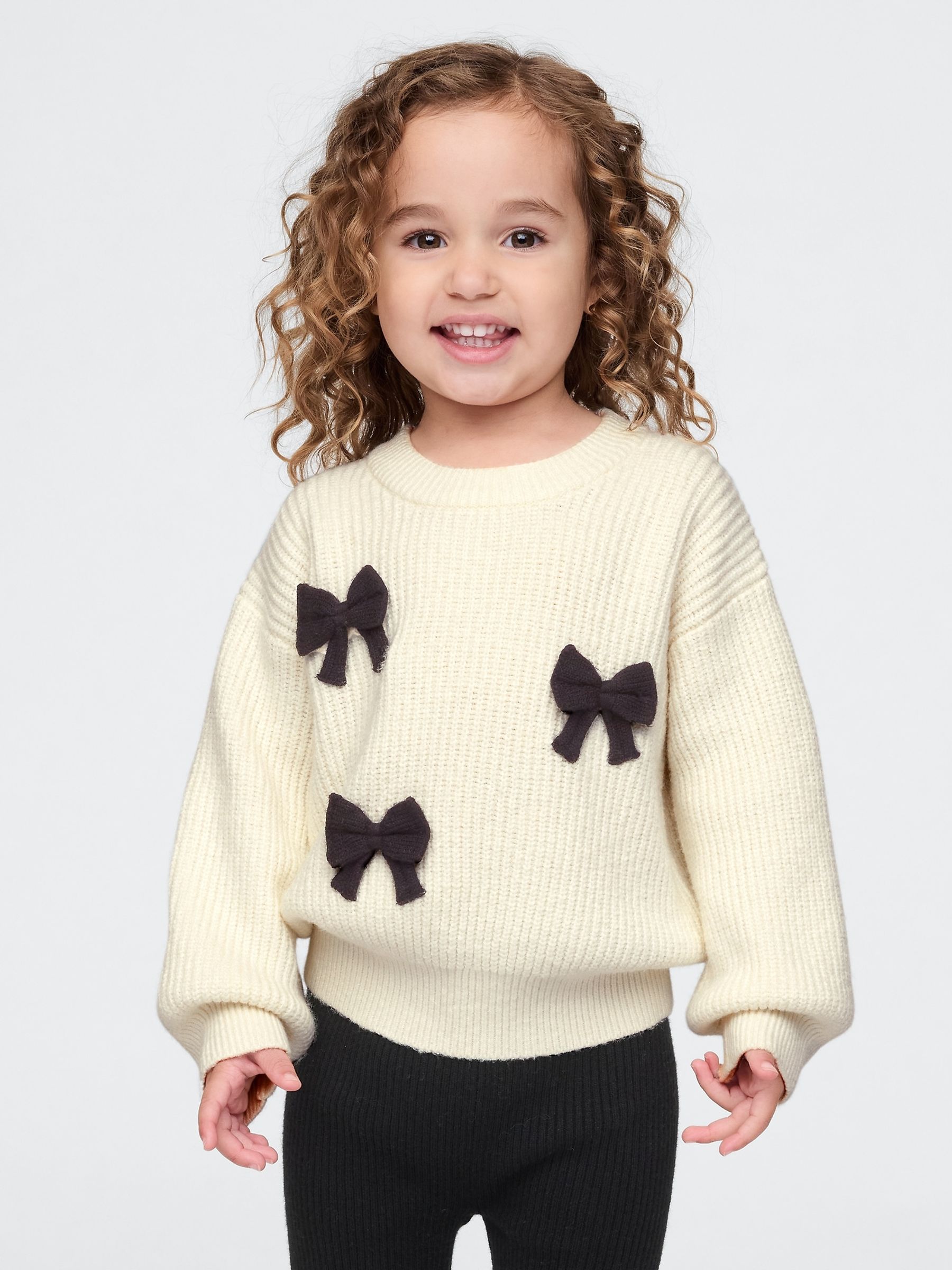 White CashSoft Bow Jumper (6mths-5yrs) - Image 1 of 1