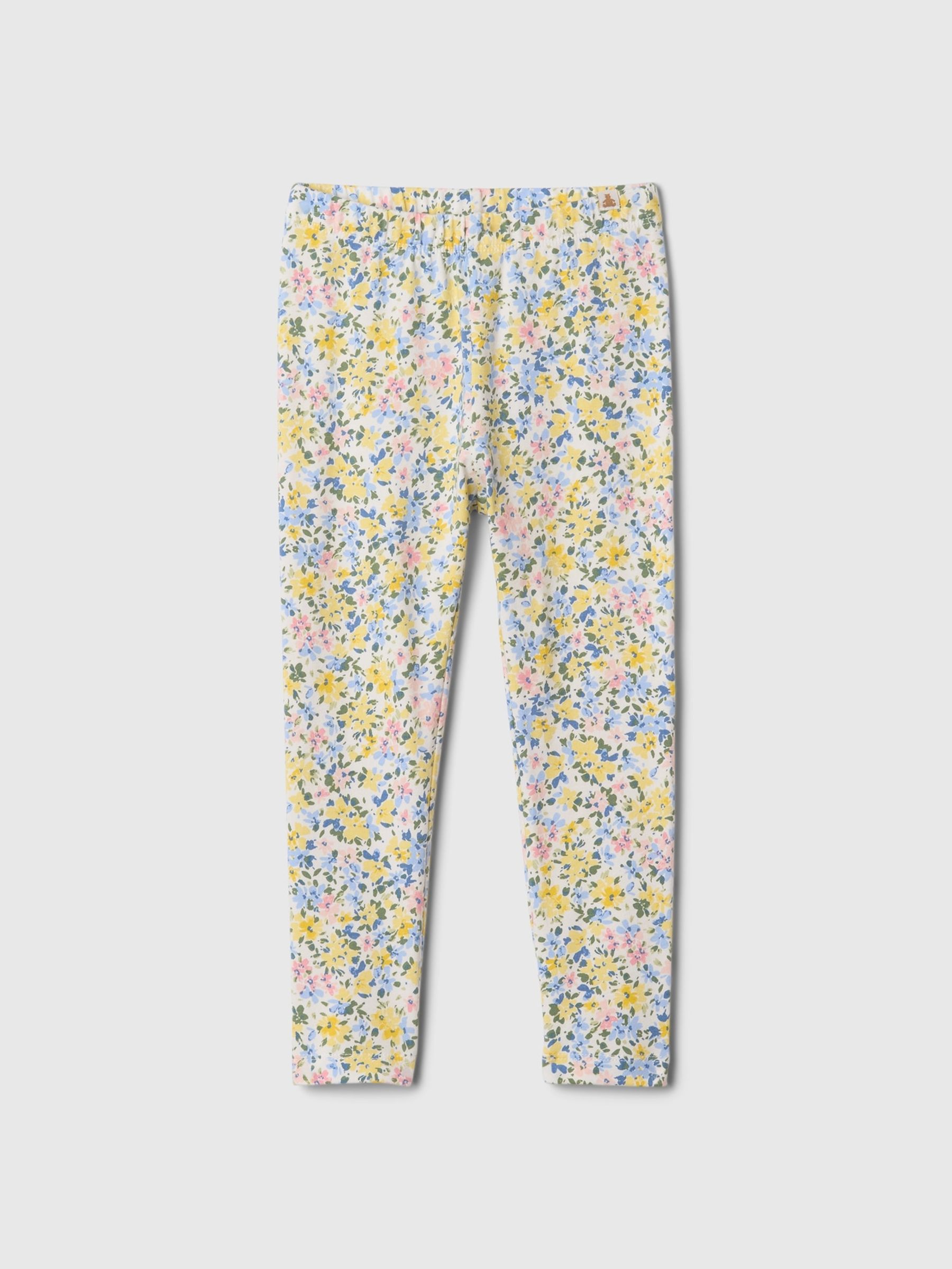 Yellow Floral Print Leggings (6mths-5yrs) - Image 1 of 2