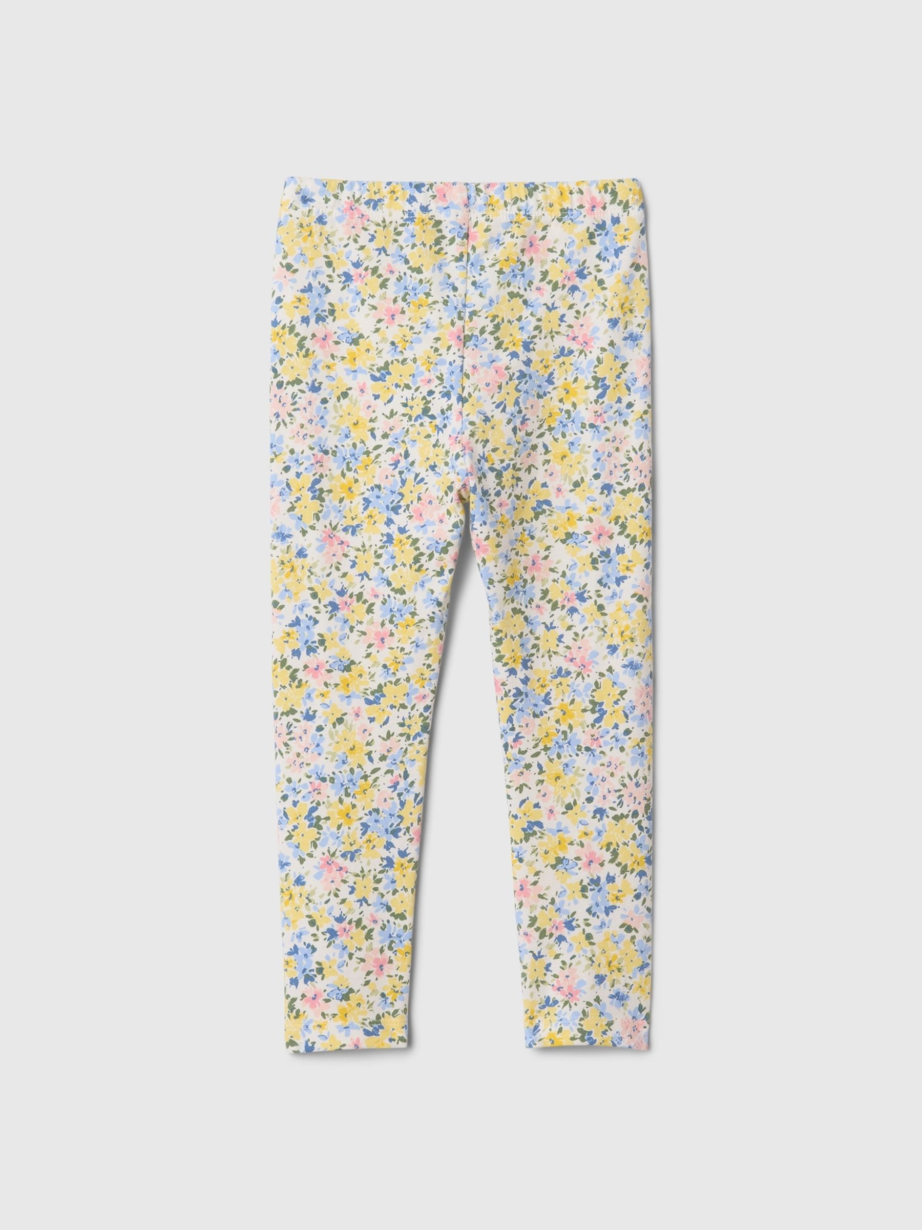 Yellow Floral Print Leggings (6mths-5yrs) - Image 2 of 2