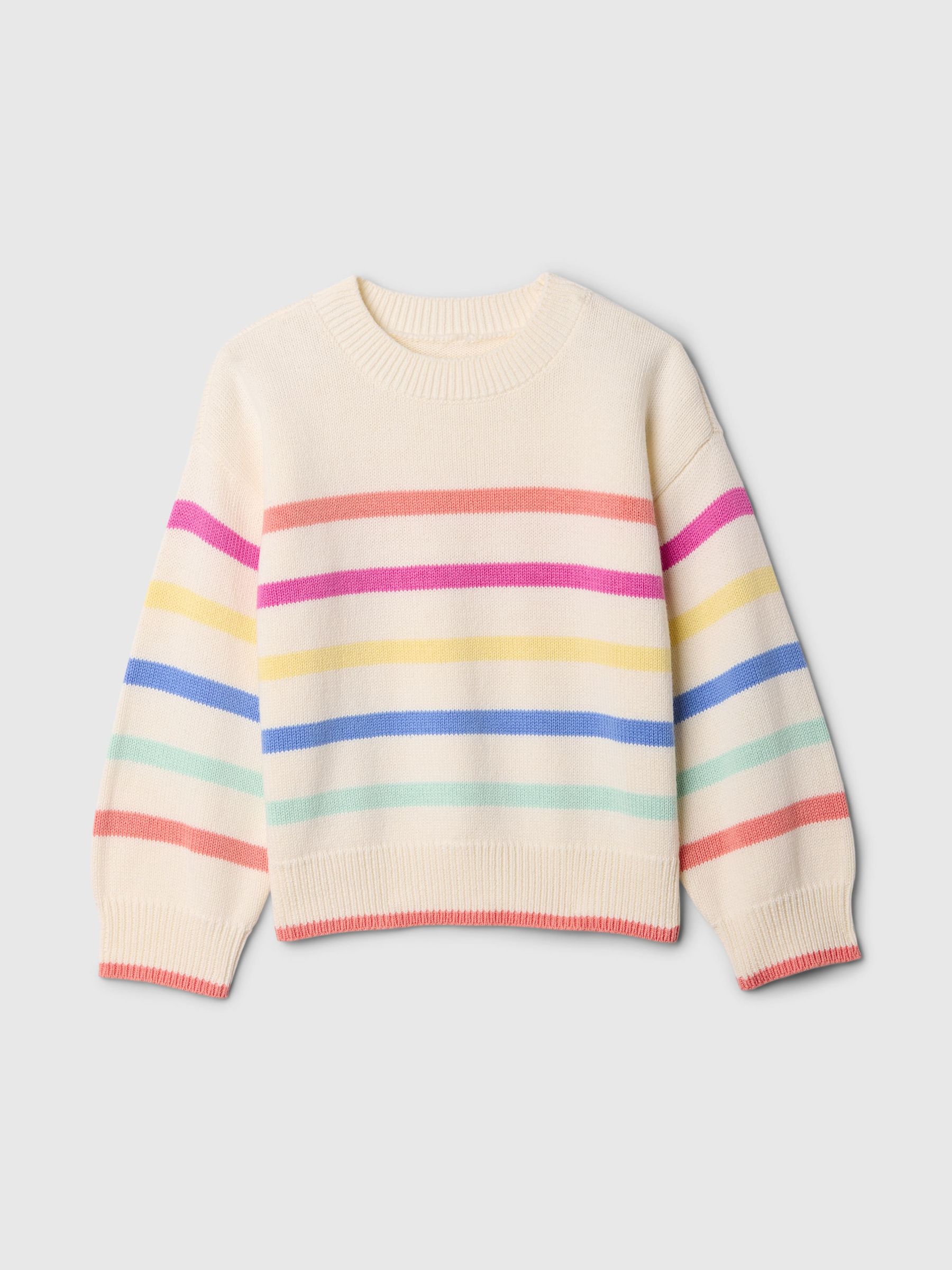 Cream Stripe Crew Neck Jumper (6mths-5yrs) - Image 1 of 3