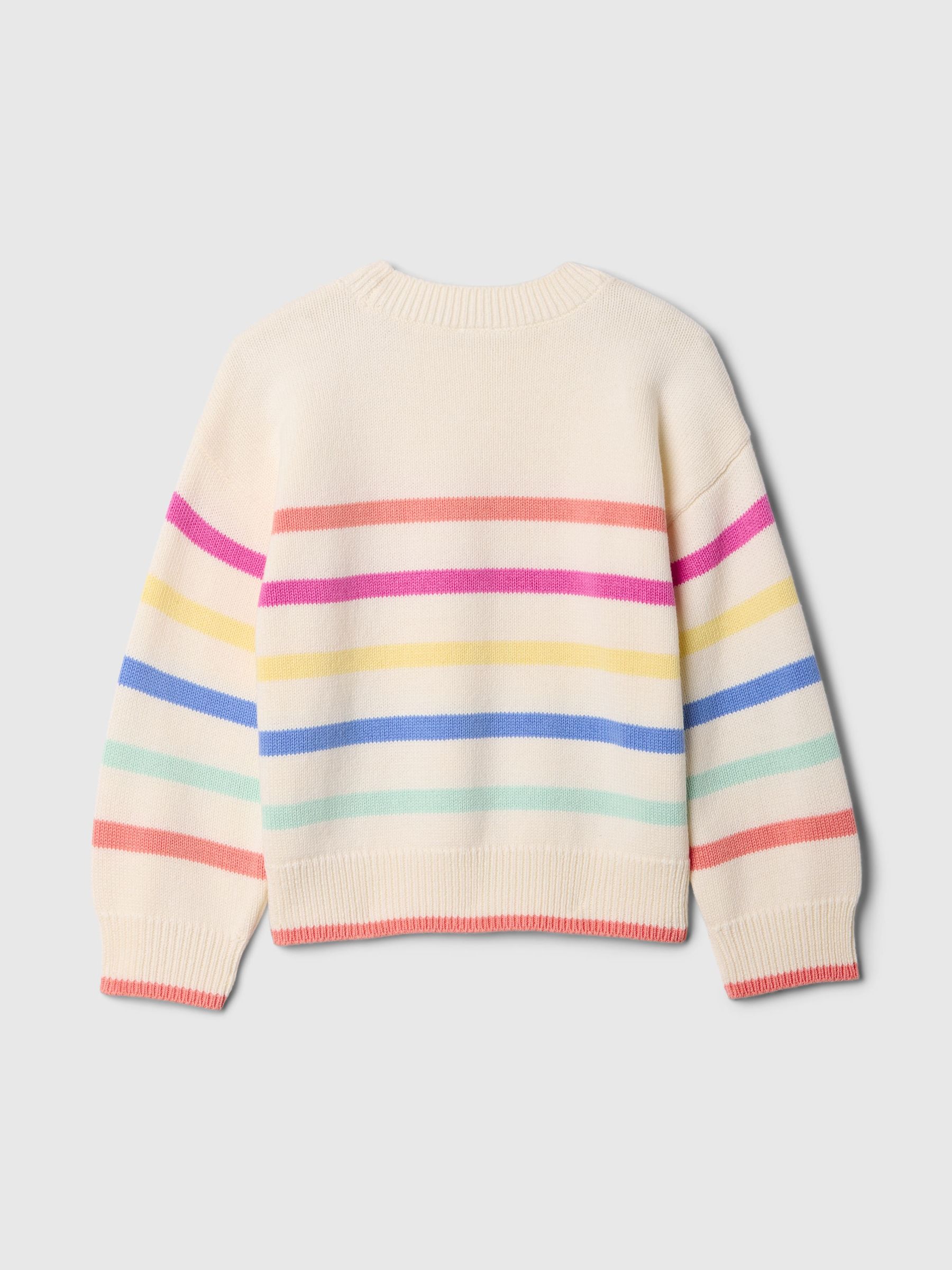 Cream Stripe Crew Neck Jumper (6mths-5yrs) - Image 2 of 3