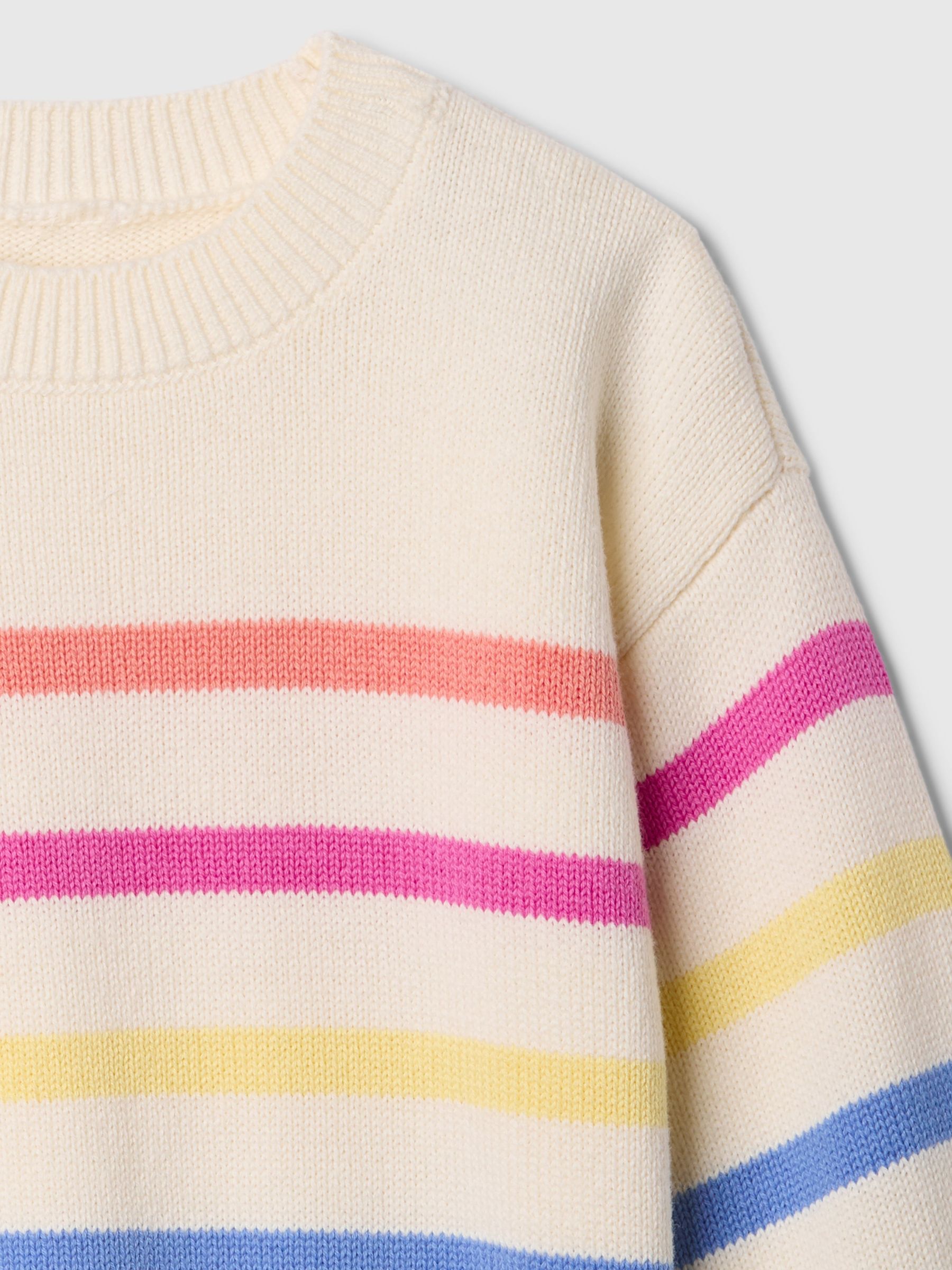 Cream Stripe Crew Neck Jumper (6mths-5yrs) - Image 3 of 3