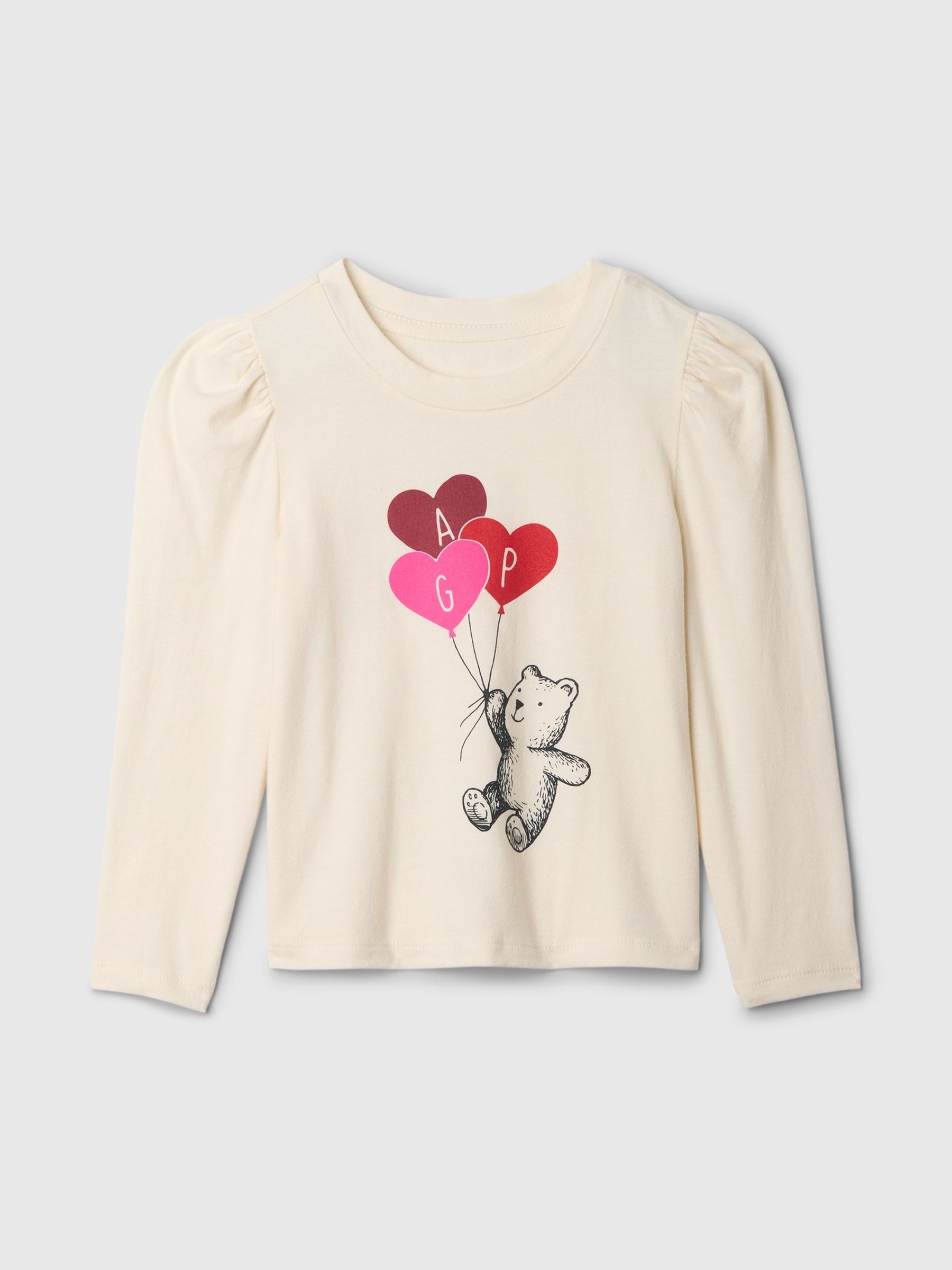 Cream Logo Puff Long Sleeve T-Shirt (6mths-5yrs) - Image 1 of 2