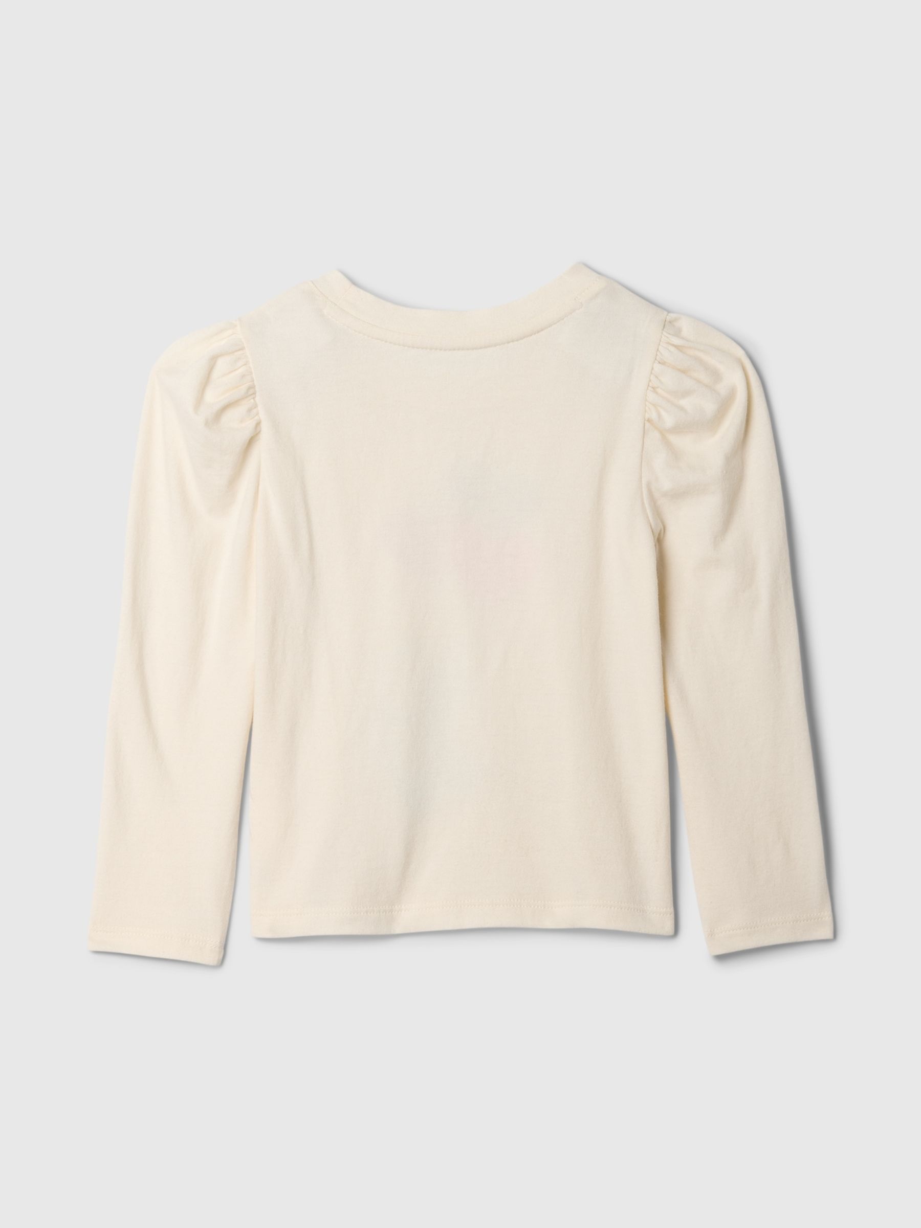 Cream Logo Puff Long Sleeve T-Shirt (6mths-5yrs) - Image 2 of 2