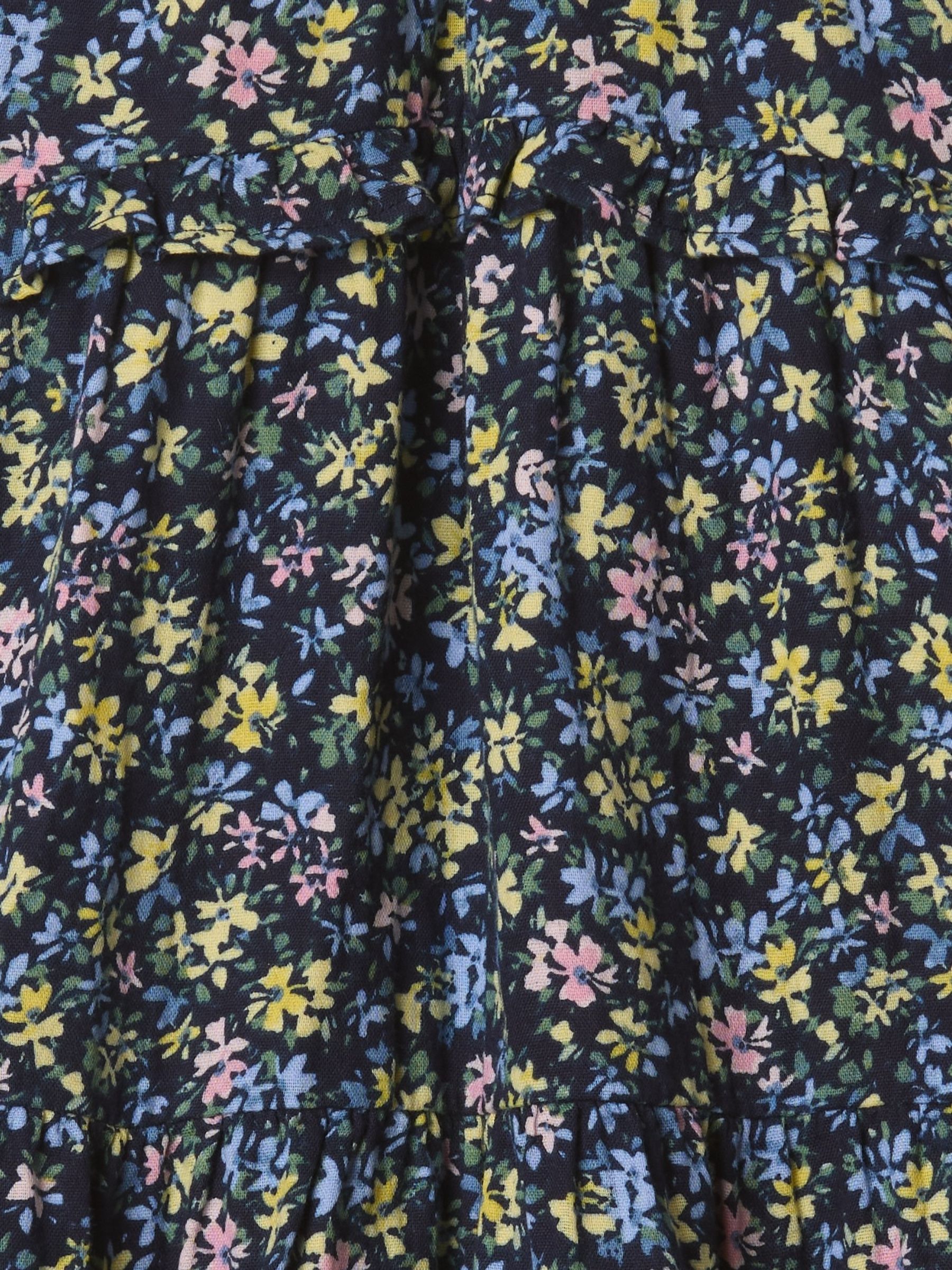 Navy Blue Floral Ruffle Gauze Dress (6mths-5yrs) - Image 3 of 3