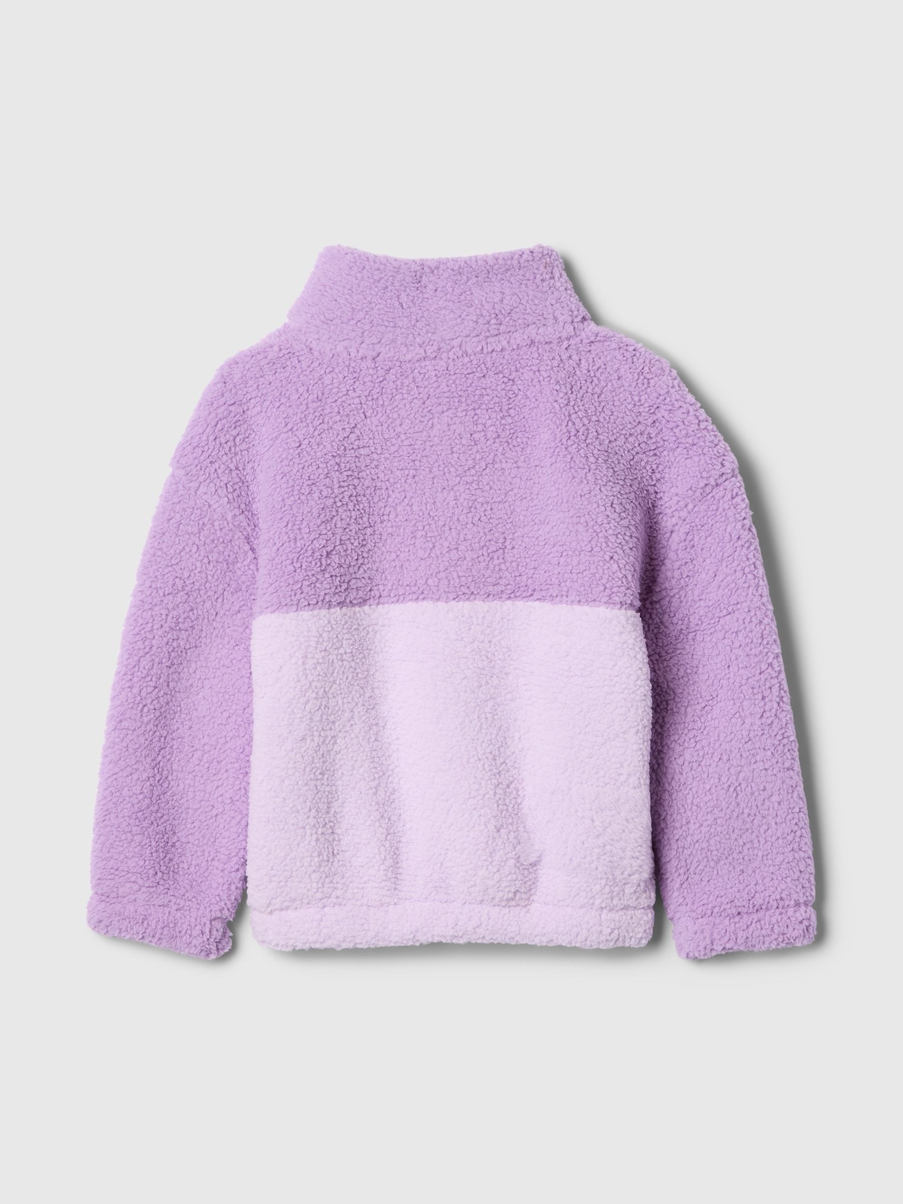 Violet Purple Recycled Sherpa Quarter-Snap Fleece (6mths-5yrs) - Image 2 of 2