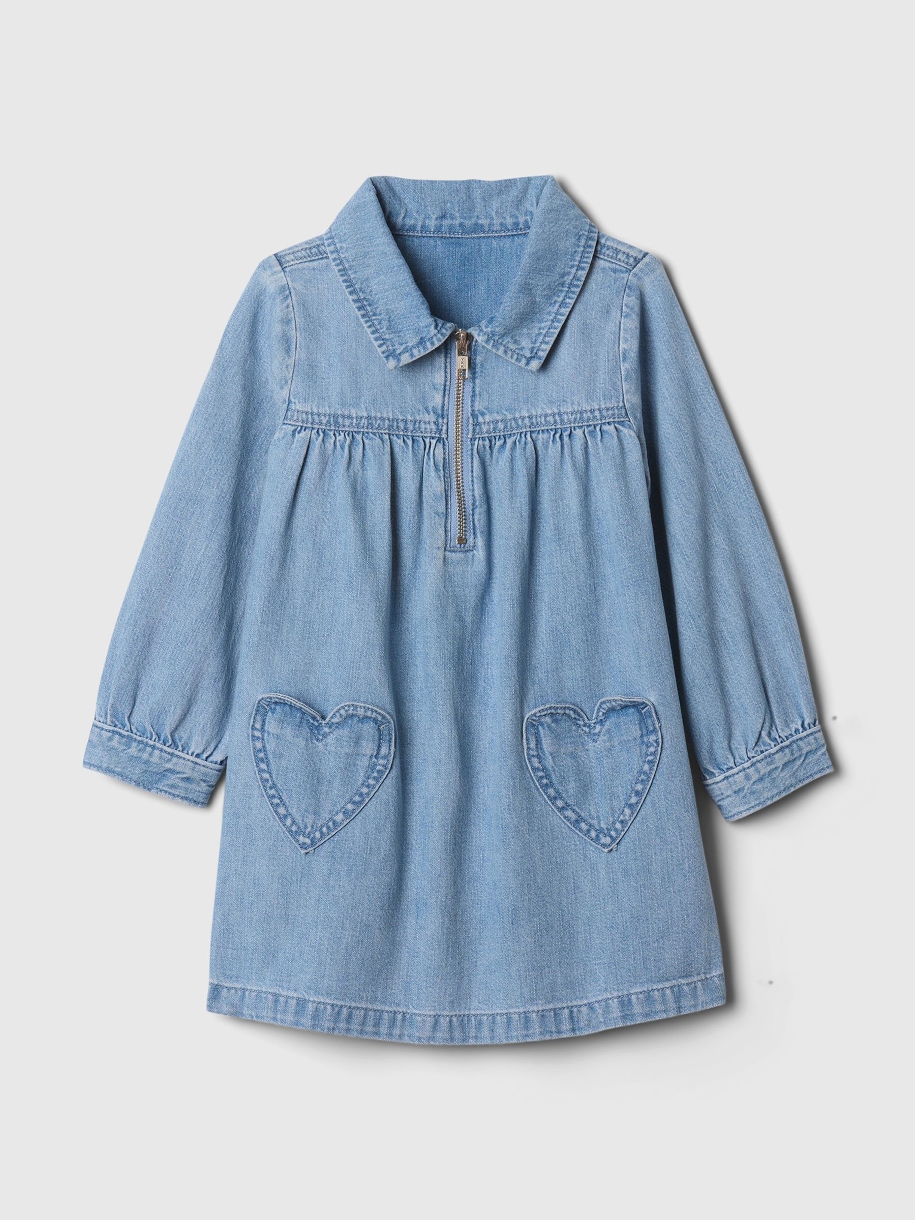 Blue Denim Heart Dress (6mths-5yrs) - Image 1 of 2