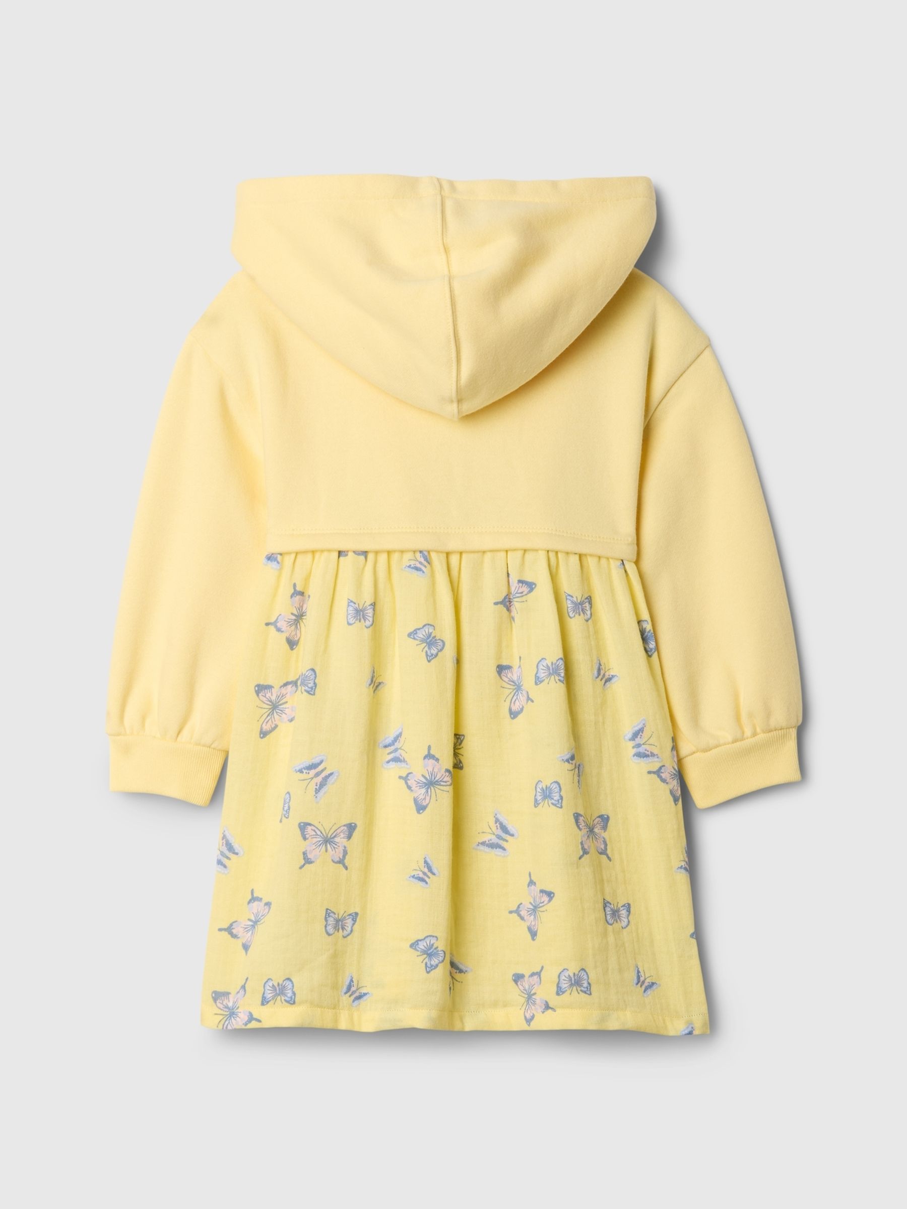 Yellow 2-in-1 Vintage Soft Hoodie Dress (6mths-5yrs) - Image 2 of 3