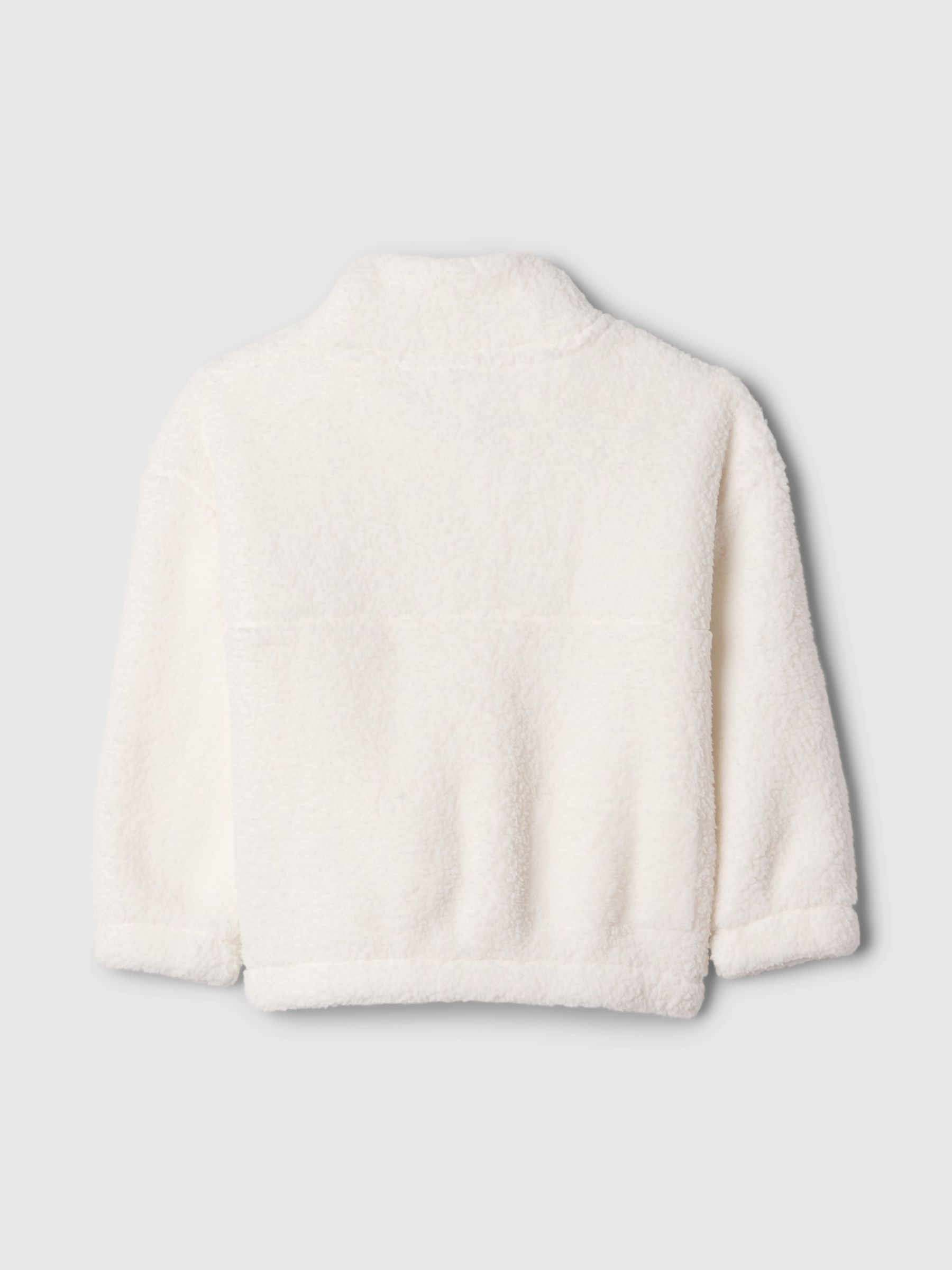 White Recycled Sherpa Quarter-Snap Fleece (6mths-5yrs) - Image 2 of 2