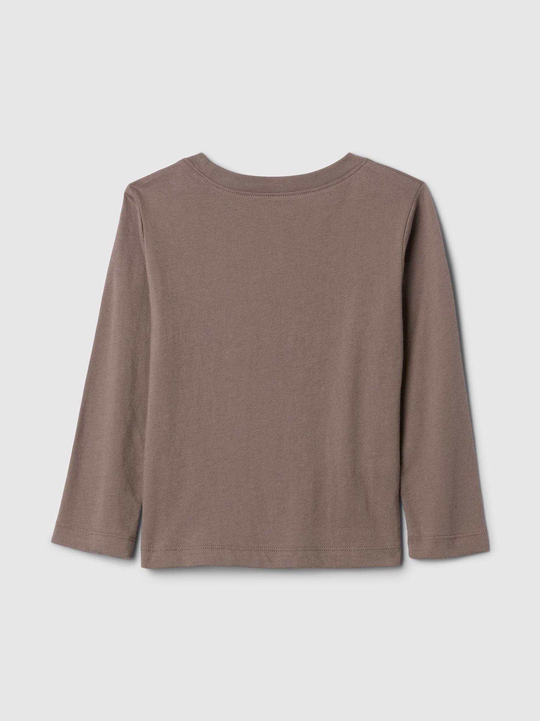Brown Long Sleeve Crew Neck Graphic T-Shirt (6mths-5yrs) - Image 2 of 3
