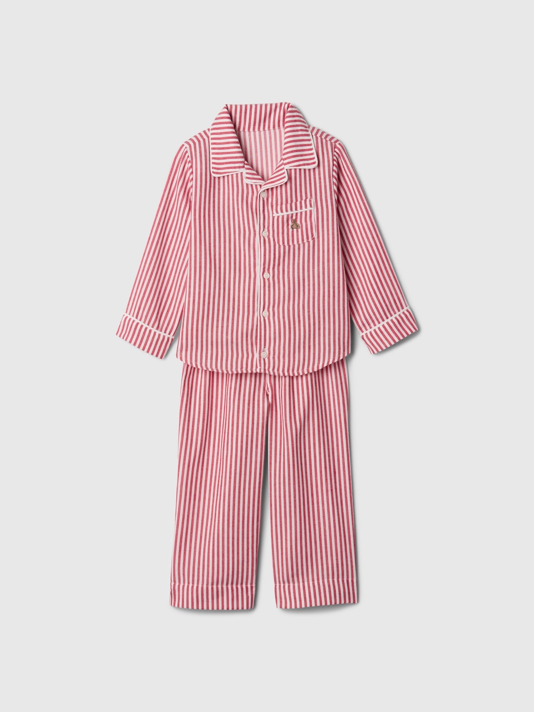 Red Stripe Matching Family Christmas Long Sleeve Button Pyjamas (6mths-5yrs) - Image 2 of 3