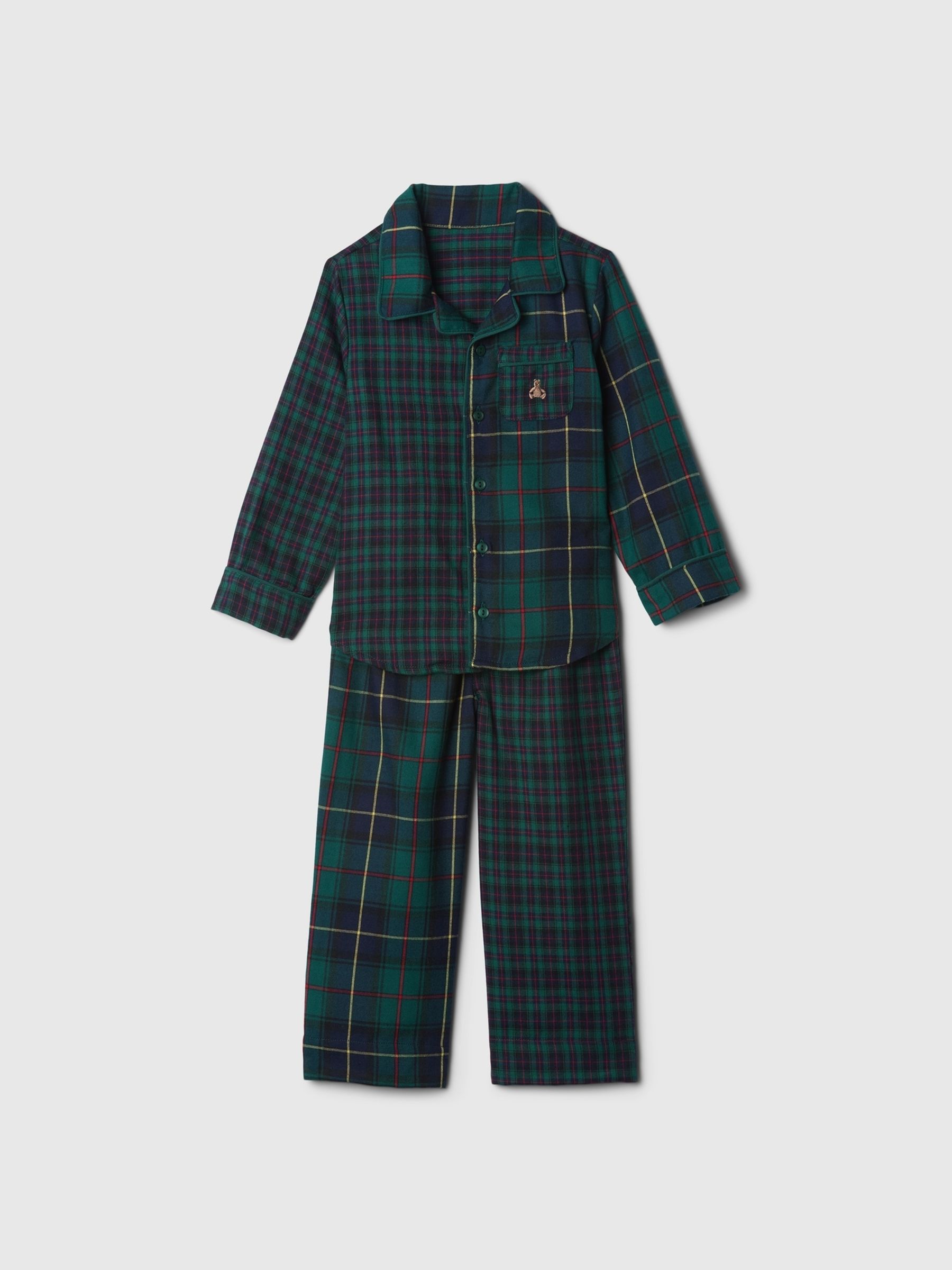 Green Matching Family Christmas Kids Flannel Pyjamas (6mths-5yrs) - Image 3 of 4