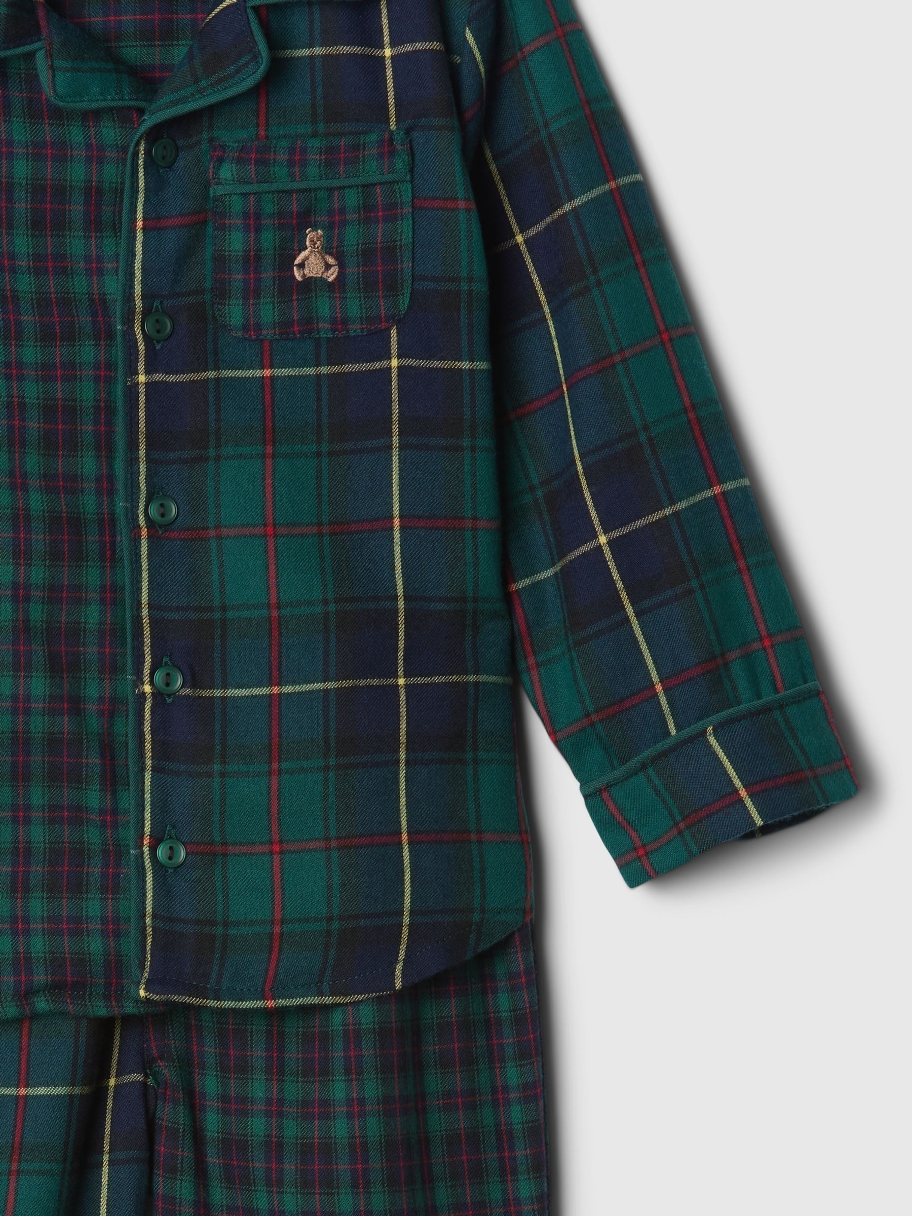 Green Matching Family Christmas Kids Flannel Pyjamas (6mths-5yrs) - Image 4 of 4