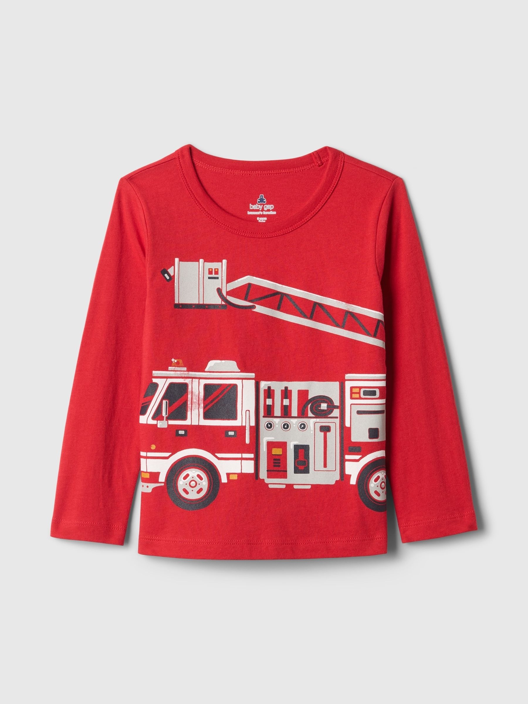 Red Long Sleeve Crew Neck Graphic T-Shirt (6mths-5yrs) - Image 1 of 2
