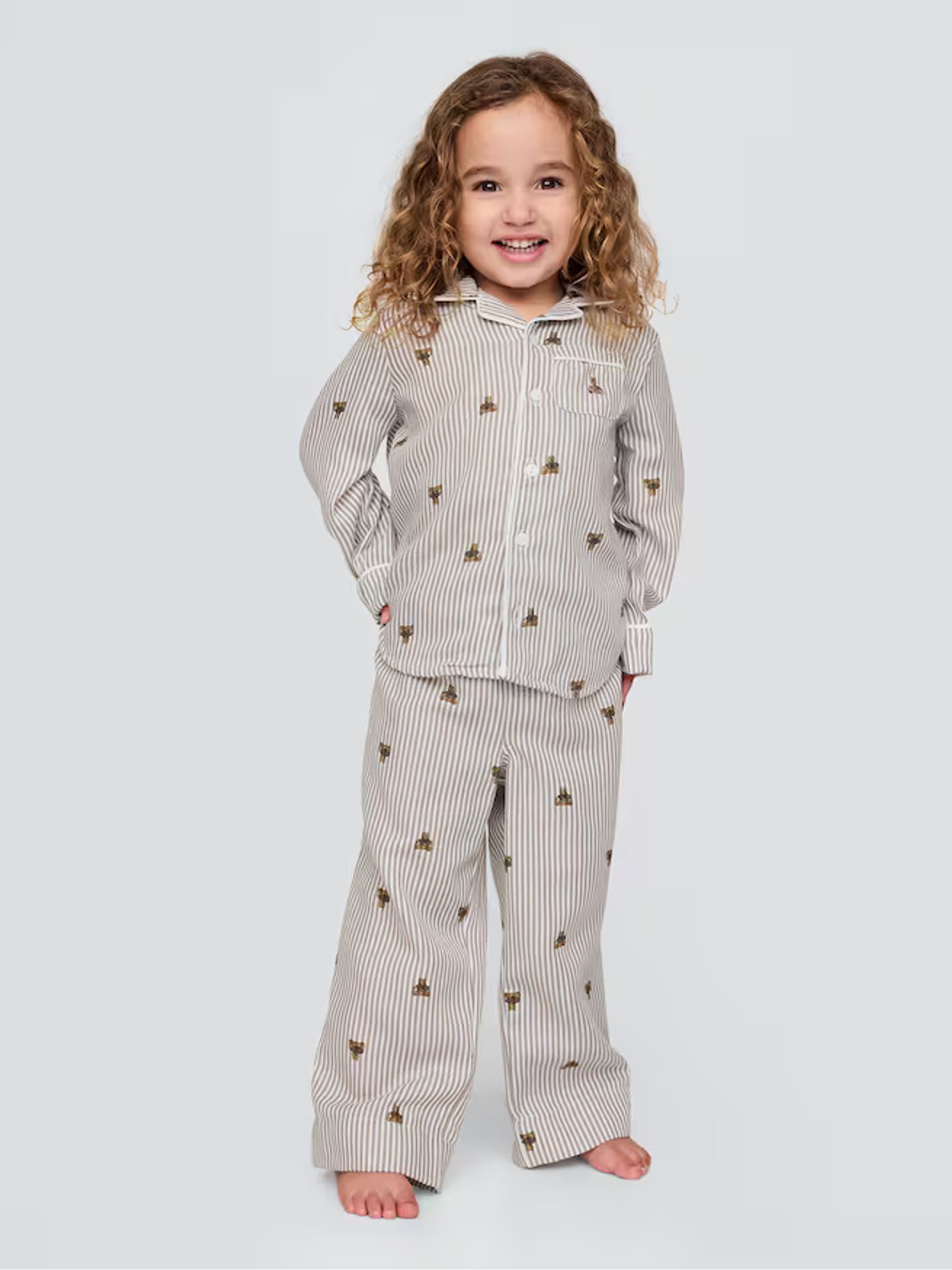 Grey Matching Family Christmas Long Sleeve Button Pyjamas (6mths-5yrs) - Image 1 of 3