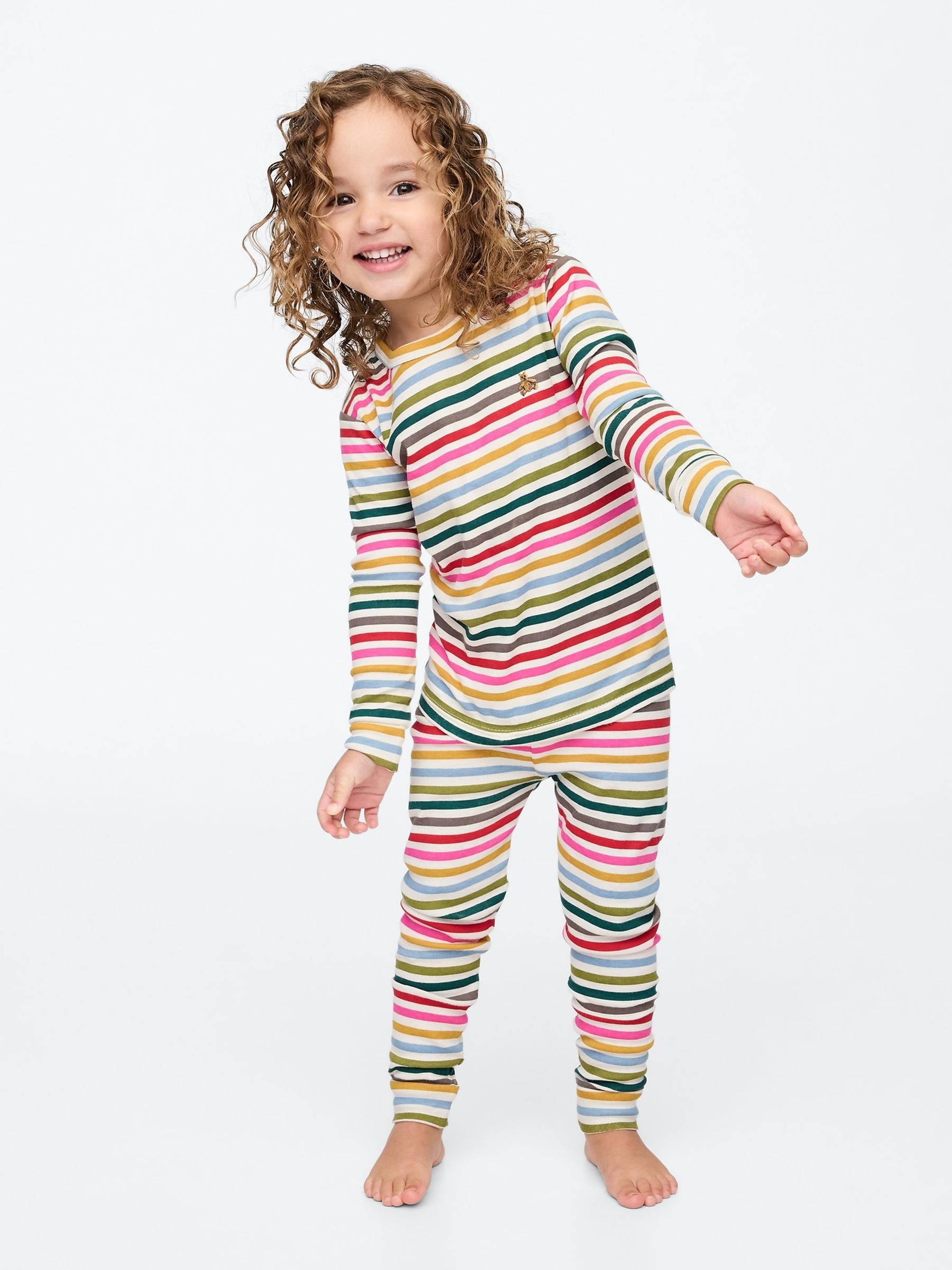 White Stripe Brushed Cotton Pyjamas (12mths-5yrs) - Image 1 of 3
