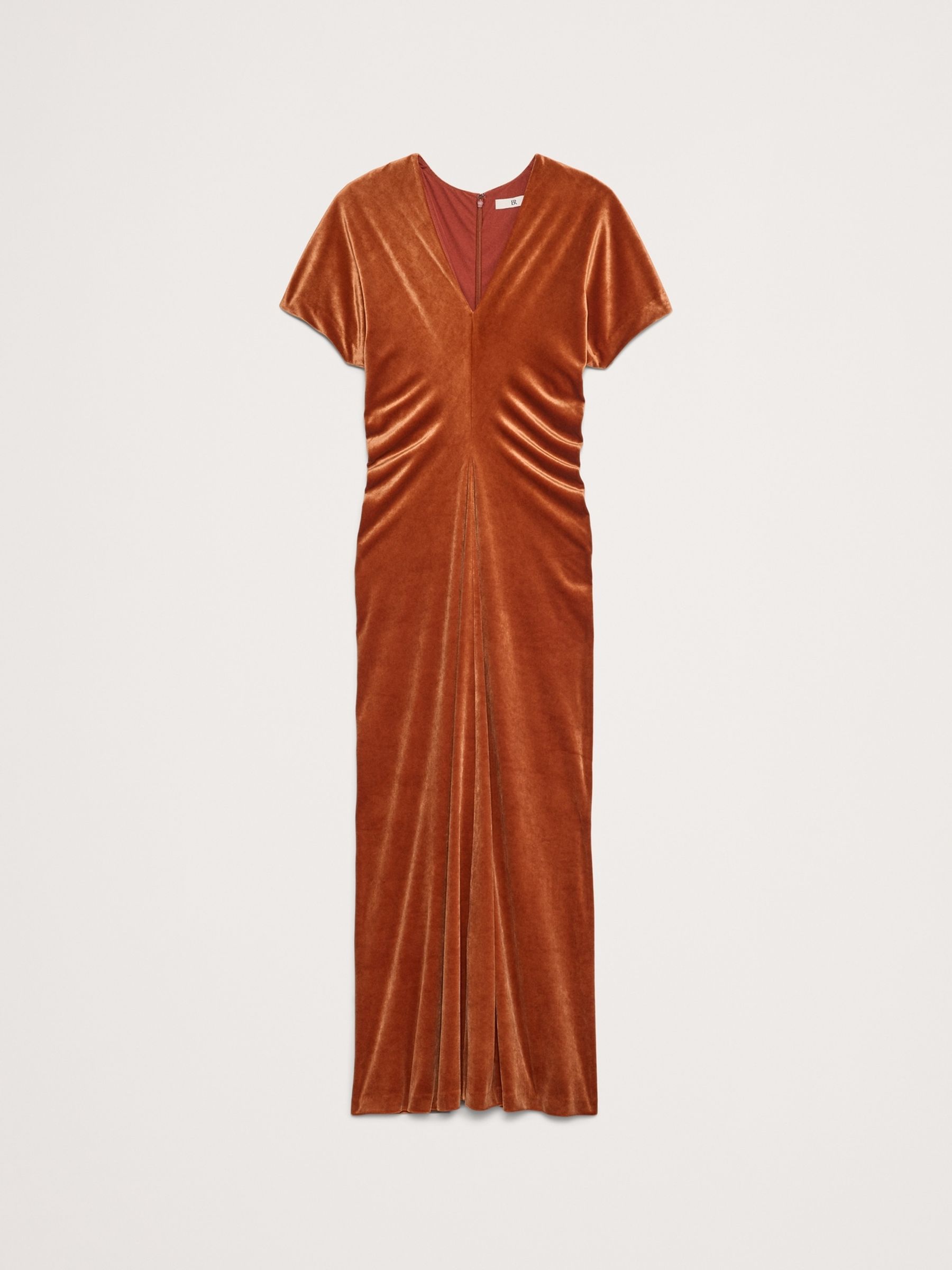 Banana Republic Orange Bias-Cut Velvet Maxi Dress - Image 5 of 5