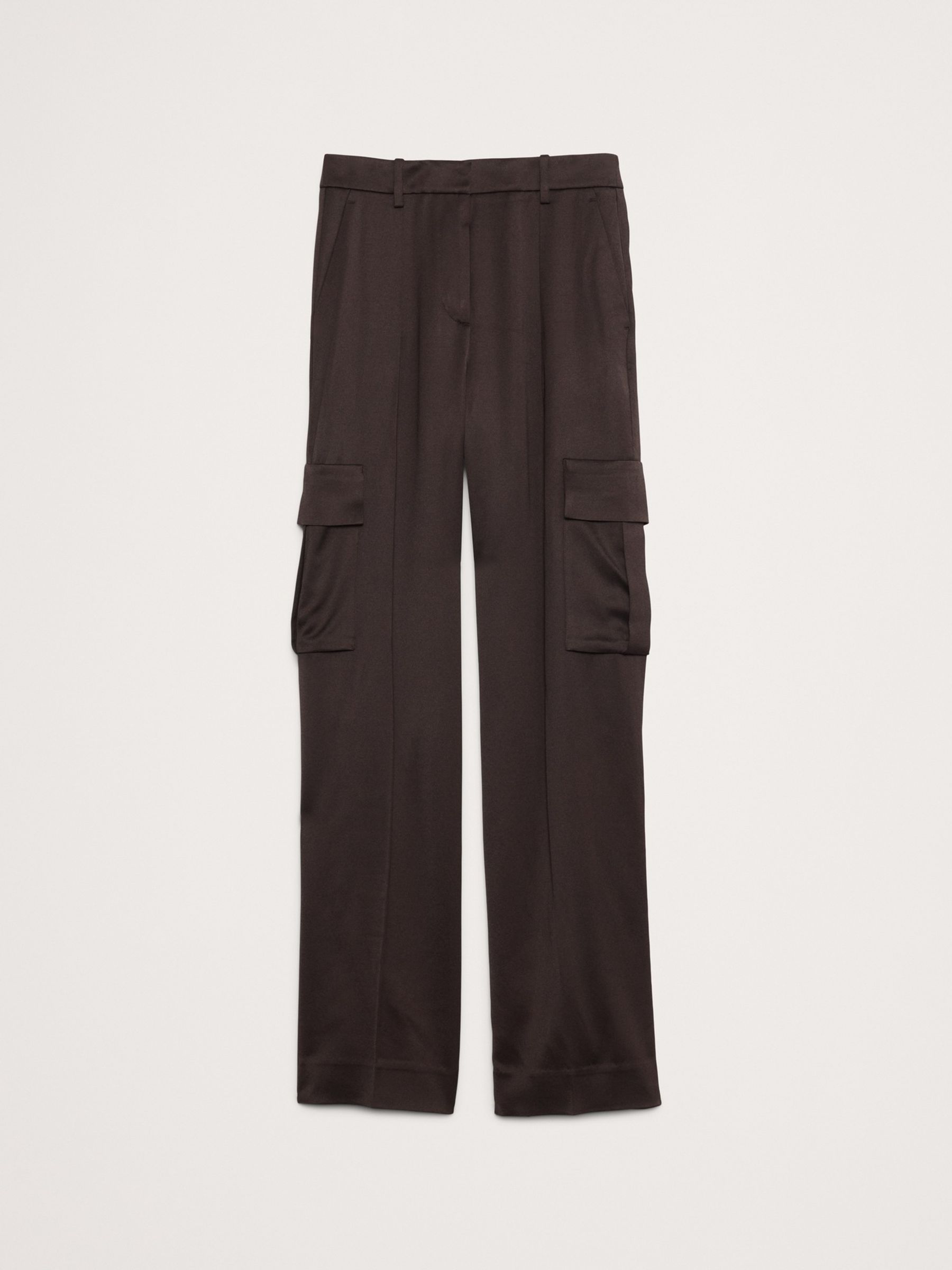 Banana Republic Brown High-Waisted Straight Leg Italian Crepe Cargo Trousers - Image 4 of 4
